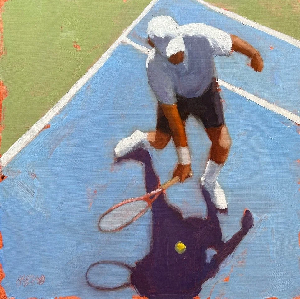 “Groundstroke”, original oil, 12"x12", $2200.00