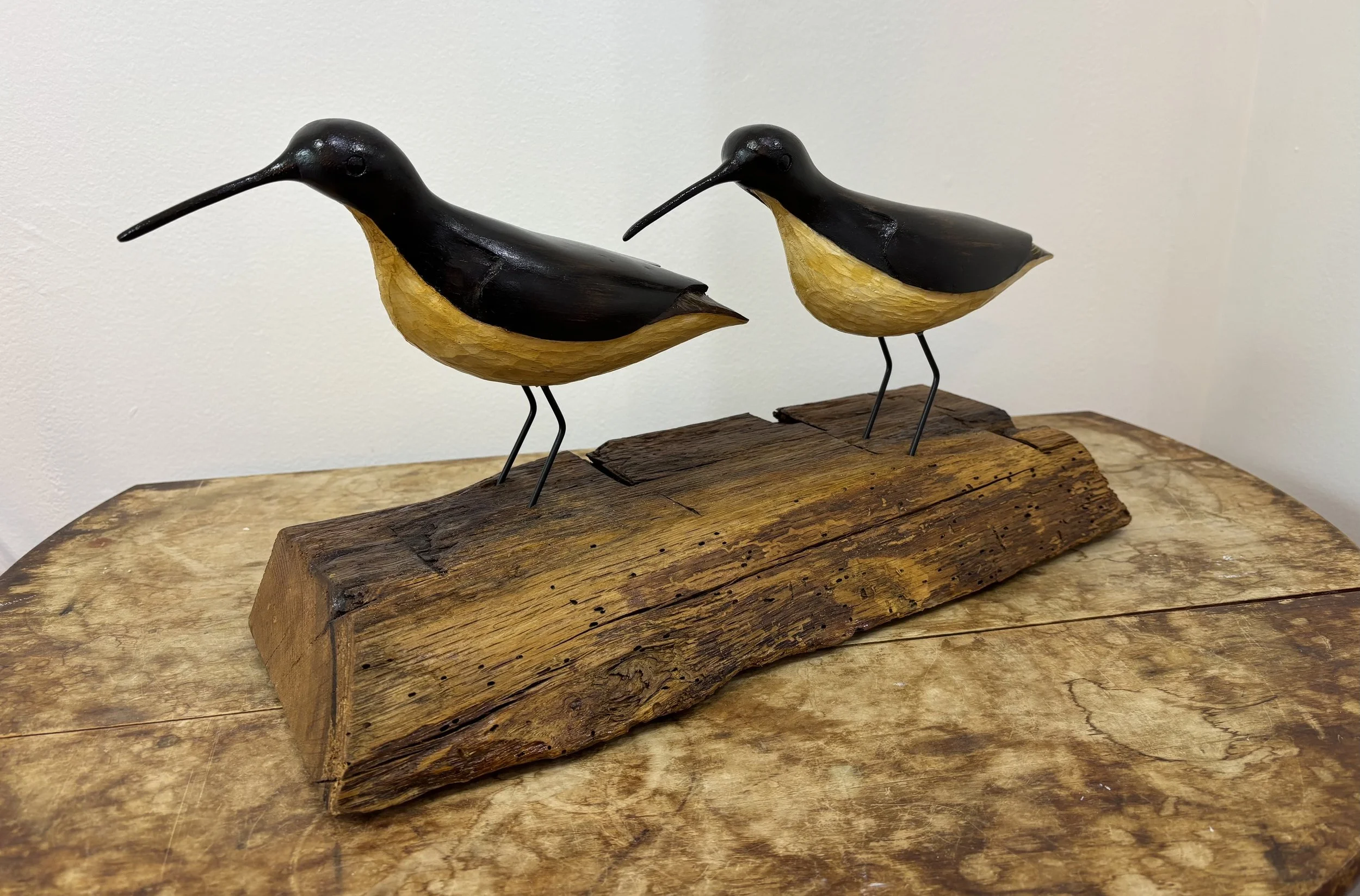 "A Pair" original wood carving, 17"(L)x6" (W)x9" (H), $400.00