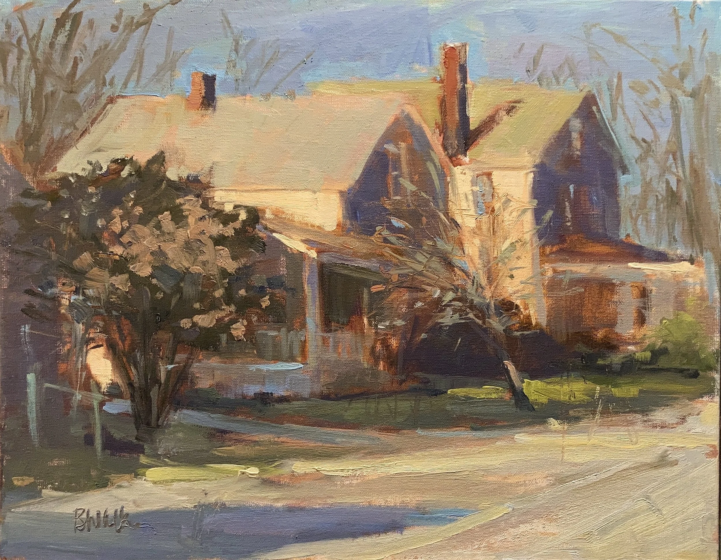 "Neighbors" original oil, 11"x14", $1400.00