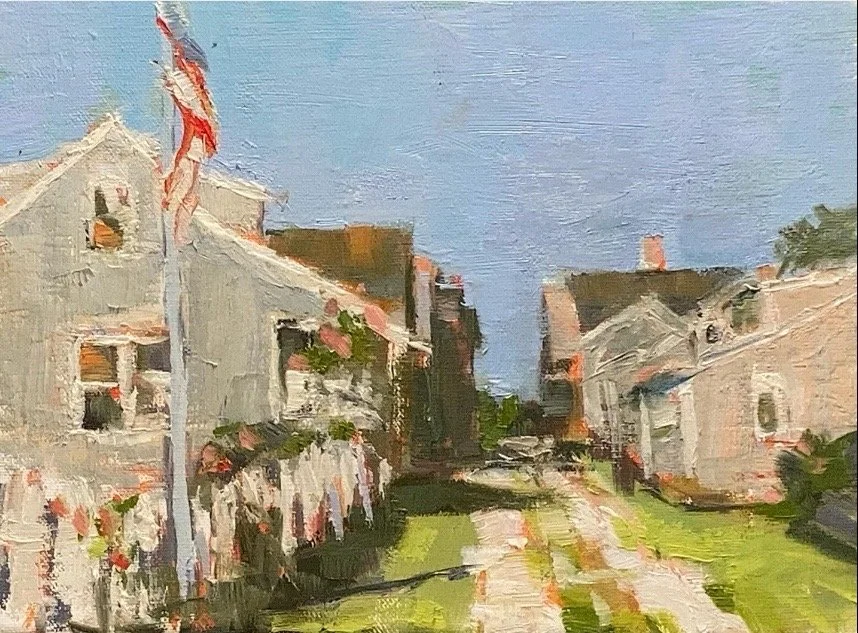 "Village by the Sea" original oil 6"x8" $700.00