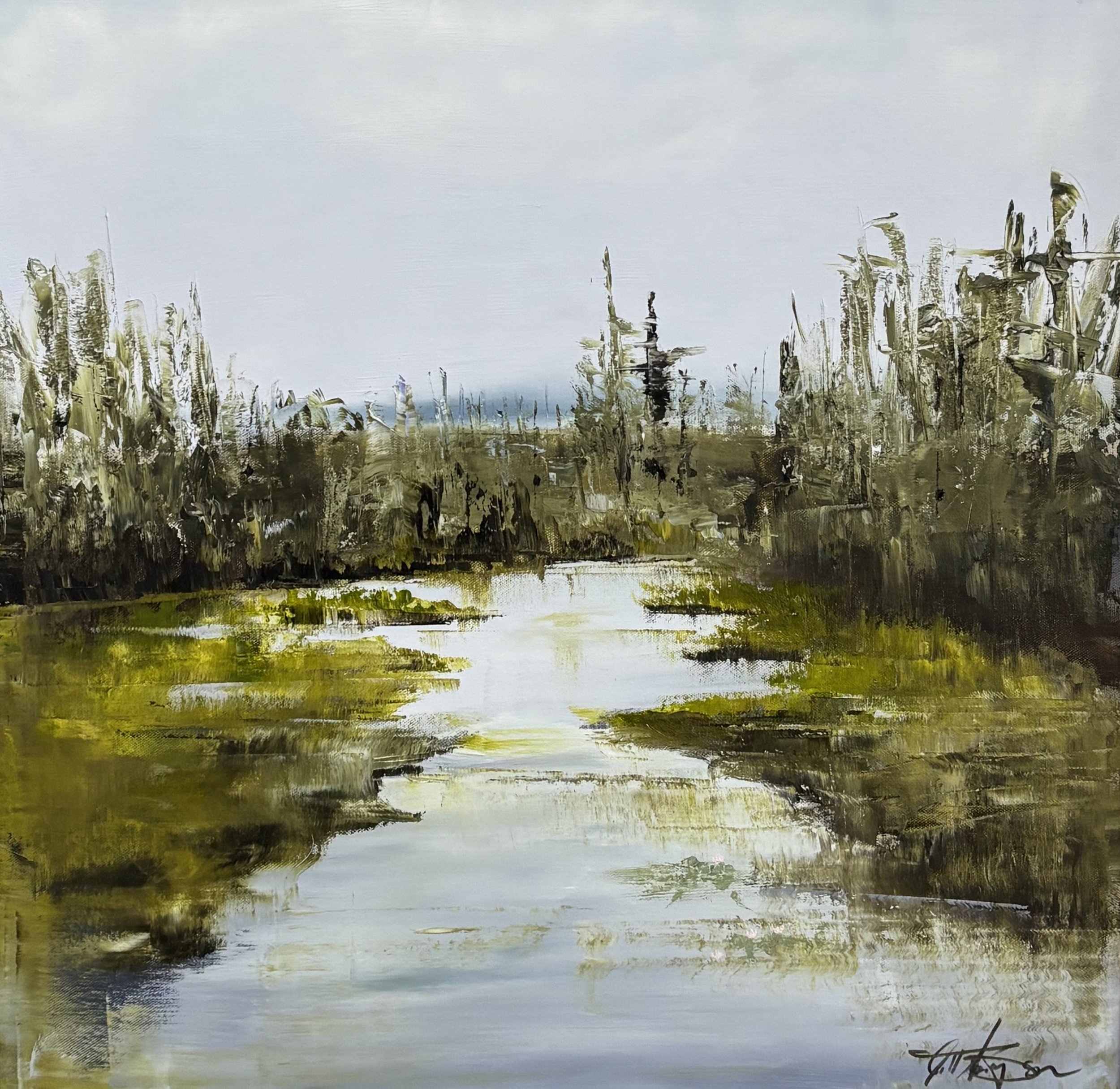 "Undressed" Nature Mood Series #2, original oil, 24"x24", $800.00