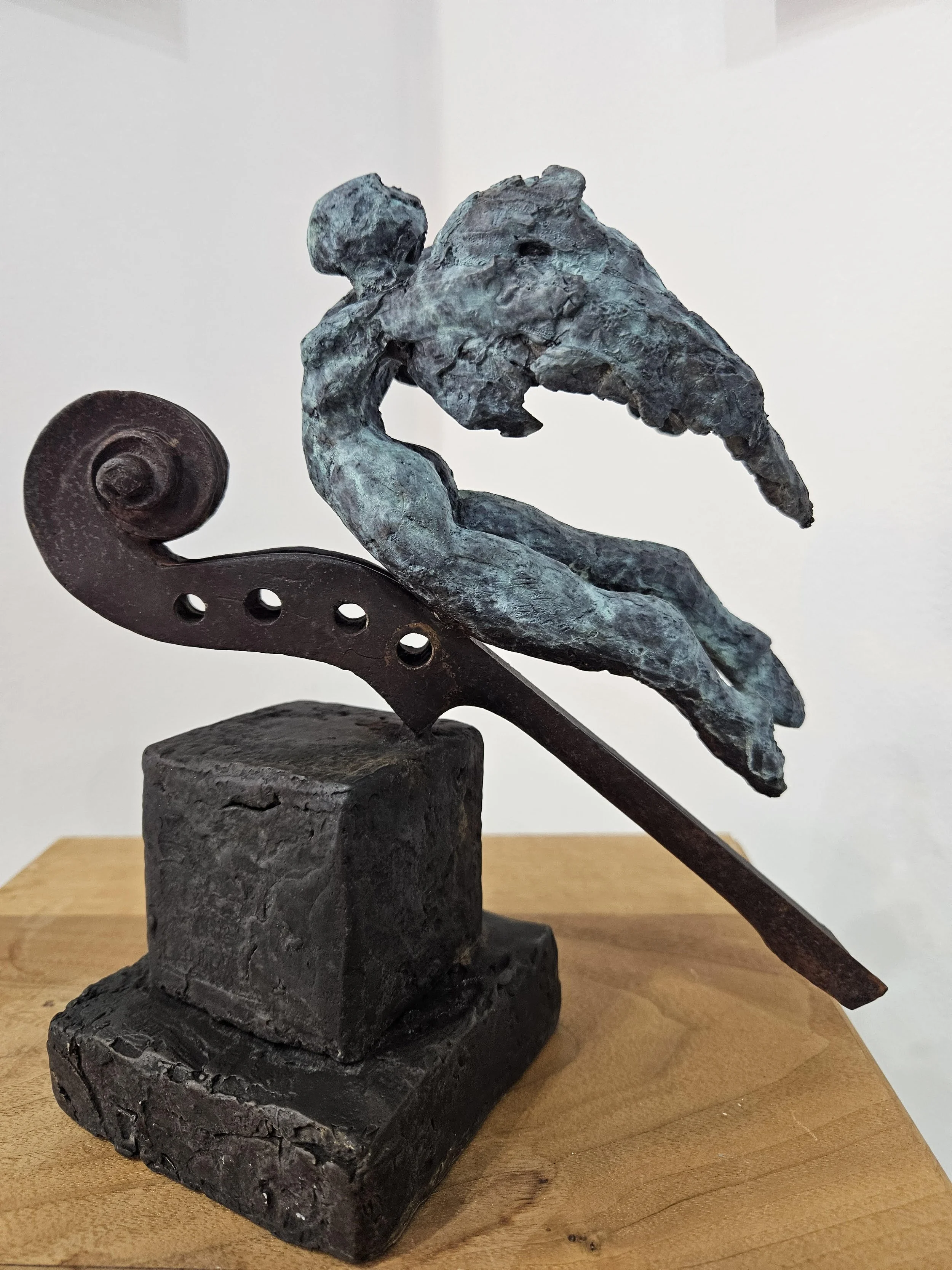 "Violin Muse" original bronze sculpture, 4"x 9"x9", $950.00