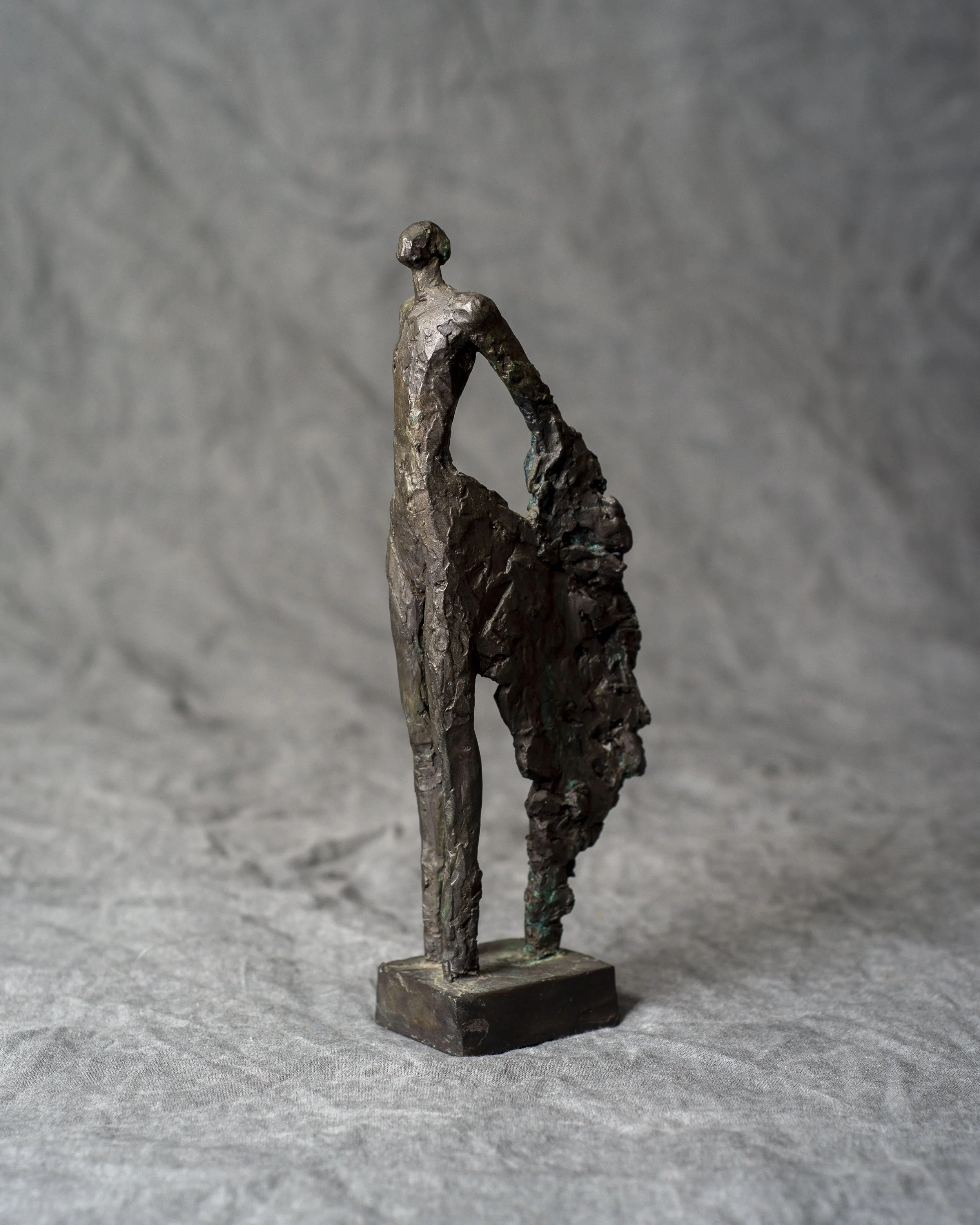 "Guardian Angel" original bronze sculpture, 2"x1.5"x9", $700.00