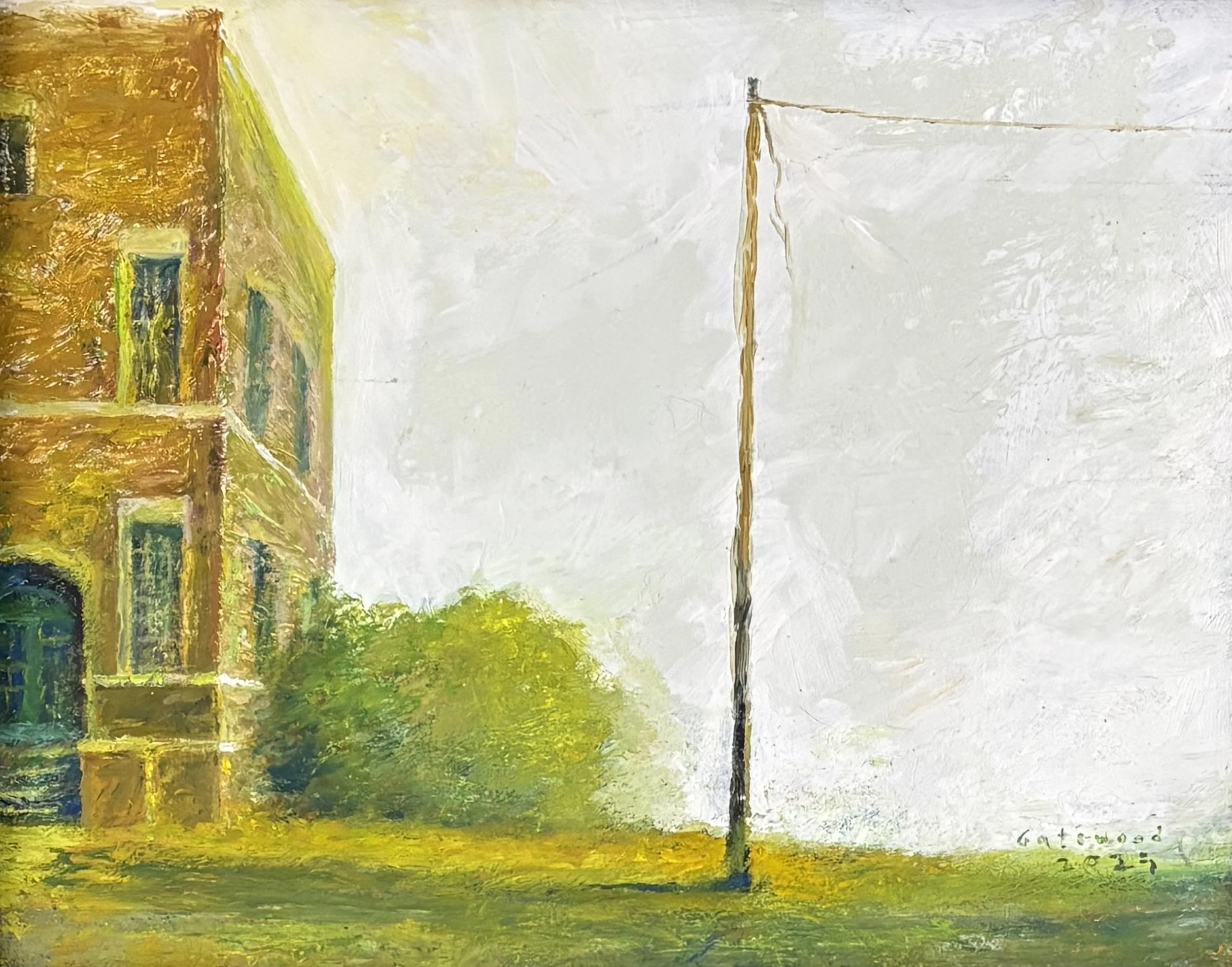 "On the Corner" original oil, 8"x10", $1100.00