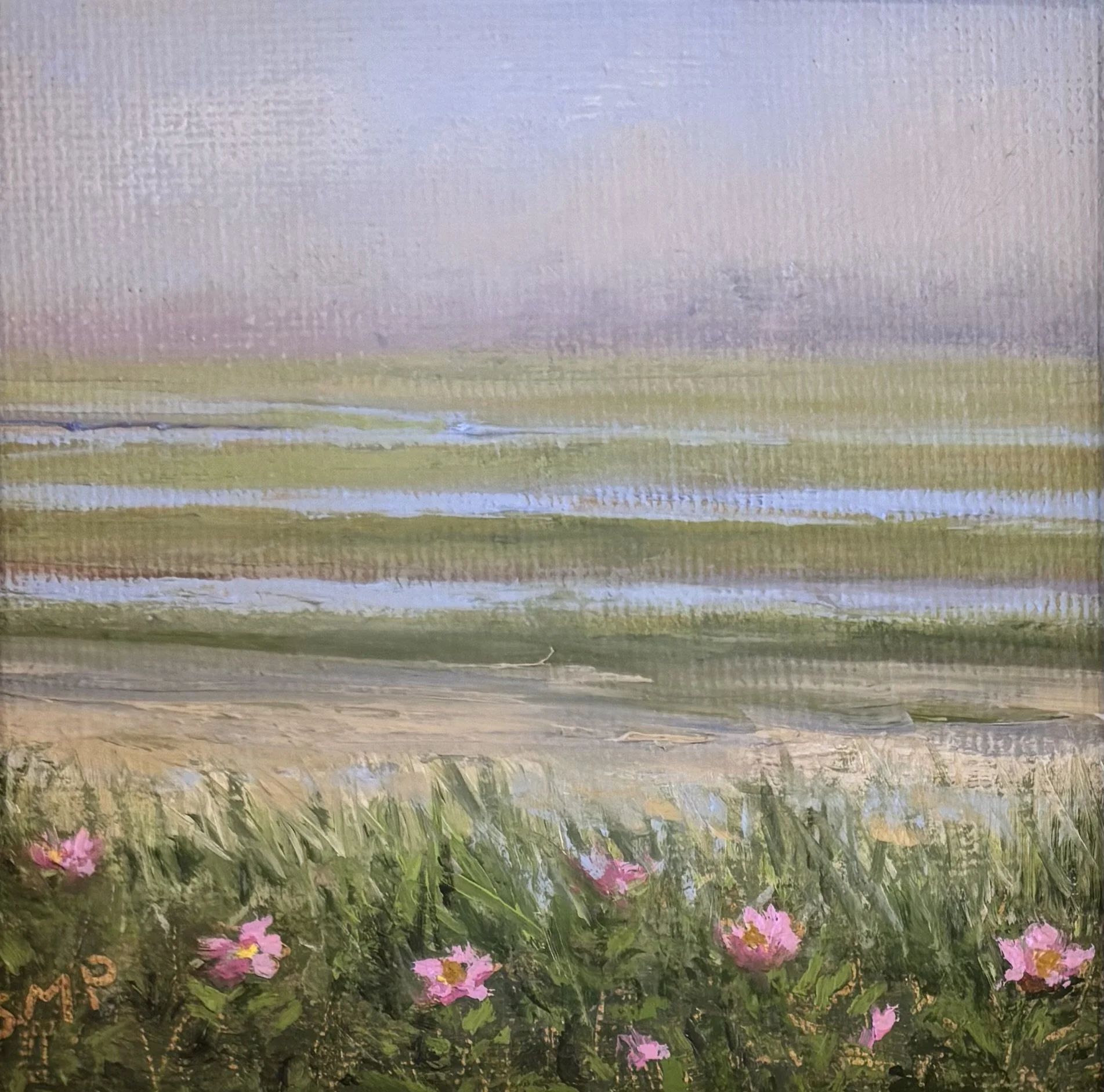 "Beachside 3" original oil 4"x4" $250.00