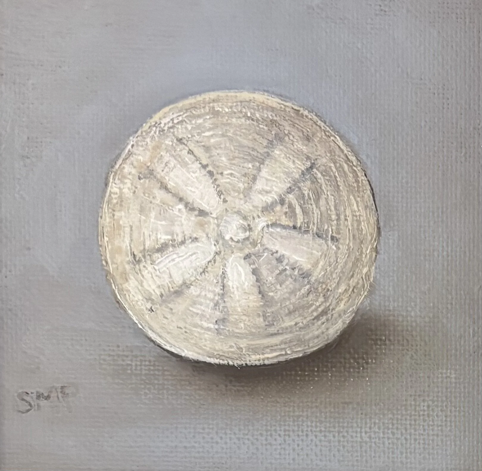 "Sand Dollar #9" original oil, 4"x4", $250.00