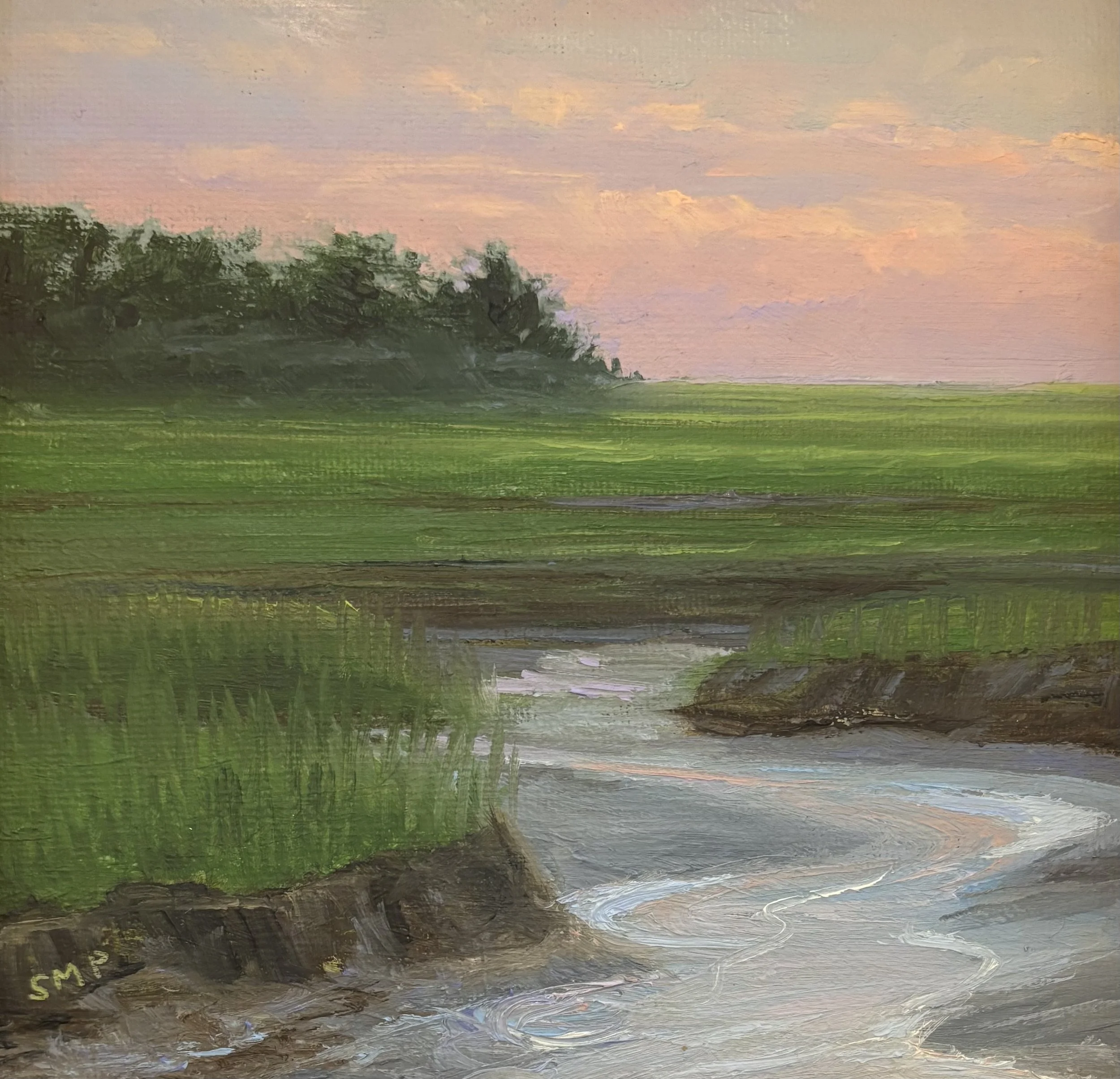 "Marsh at Dusk" original oil, 6"x6" $395.00