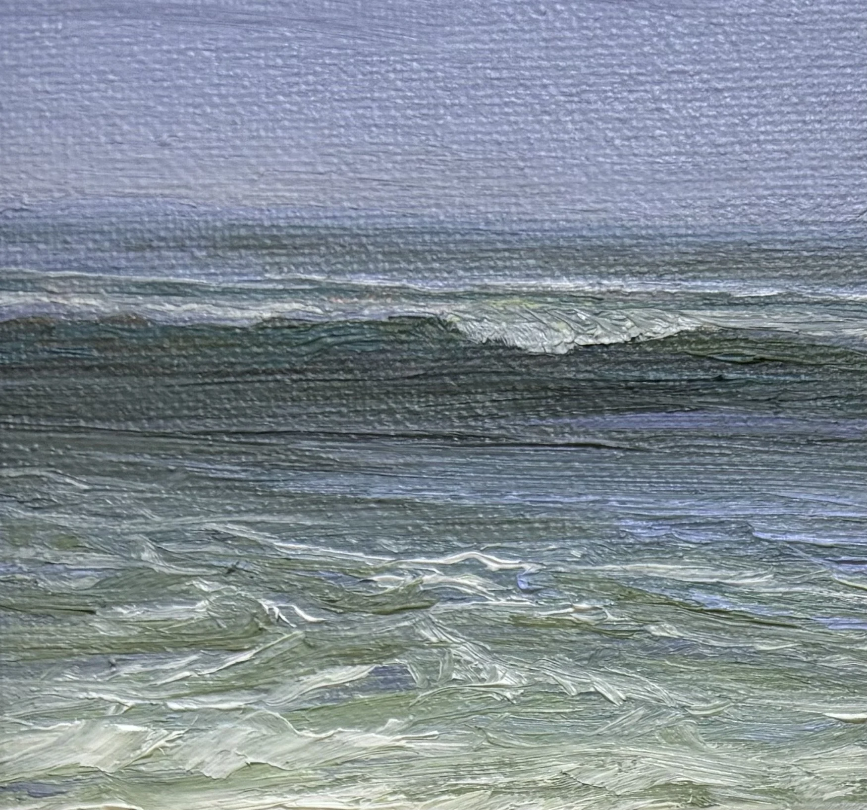 "Cresting Wave #5" original oil, 4"x4", $250.00