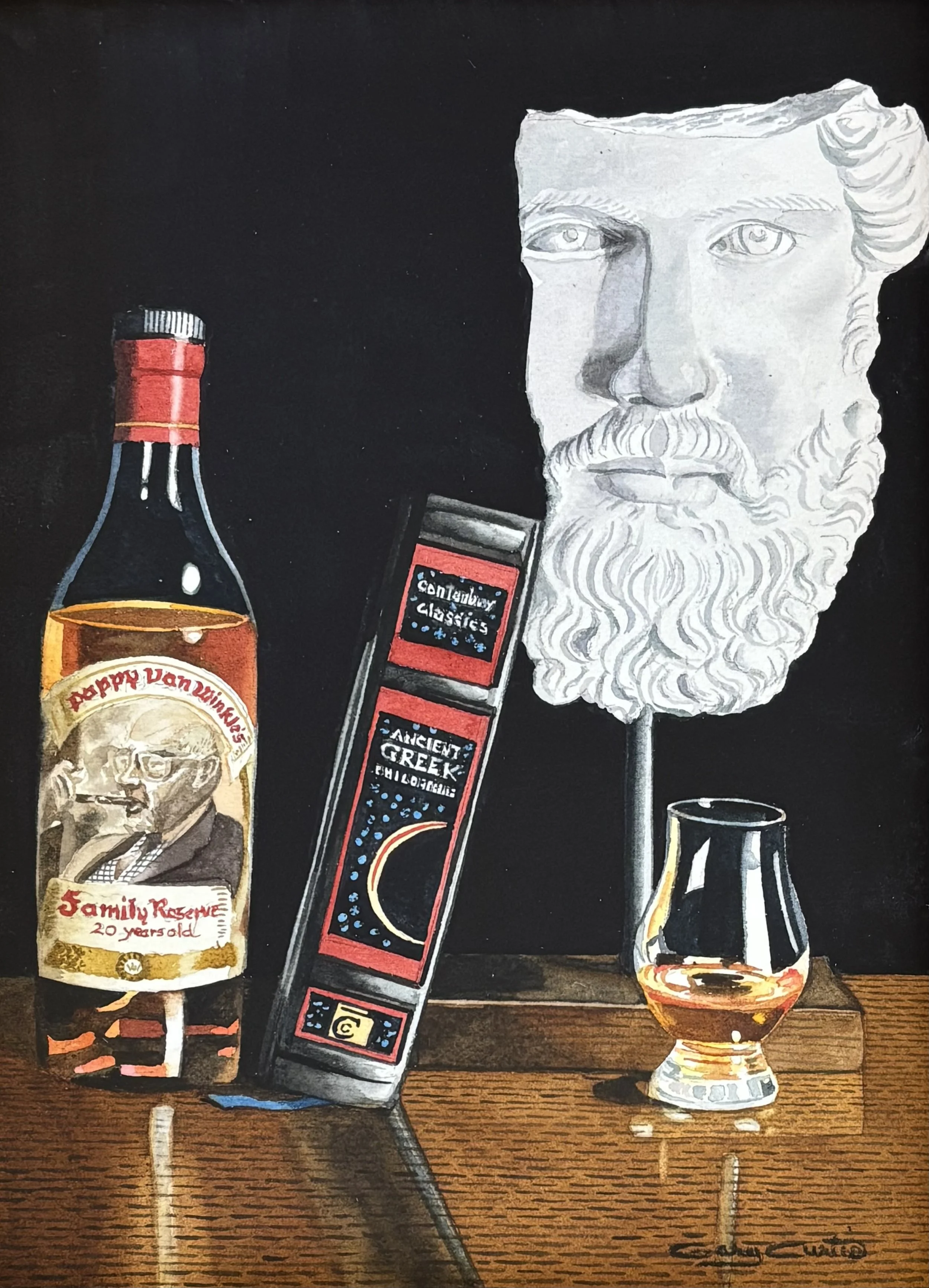 "A Classic Pour" original watercolor, 9"x12", $1050.00