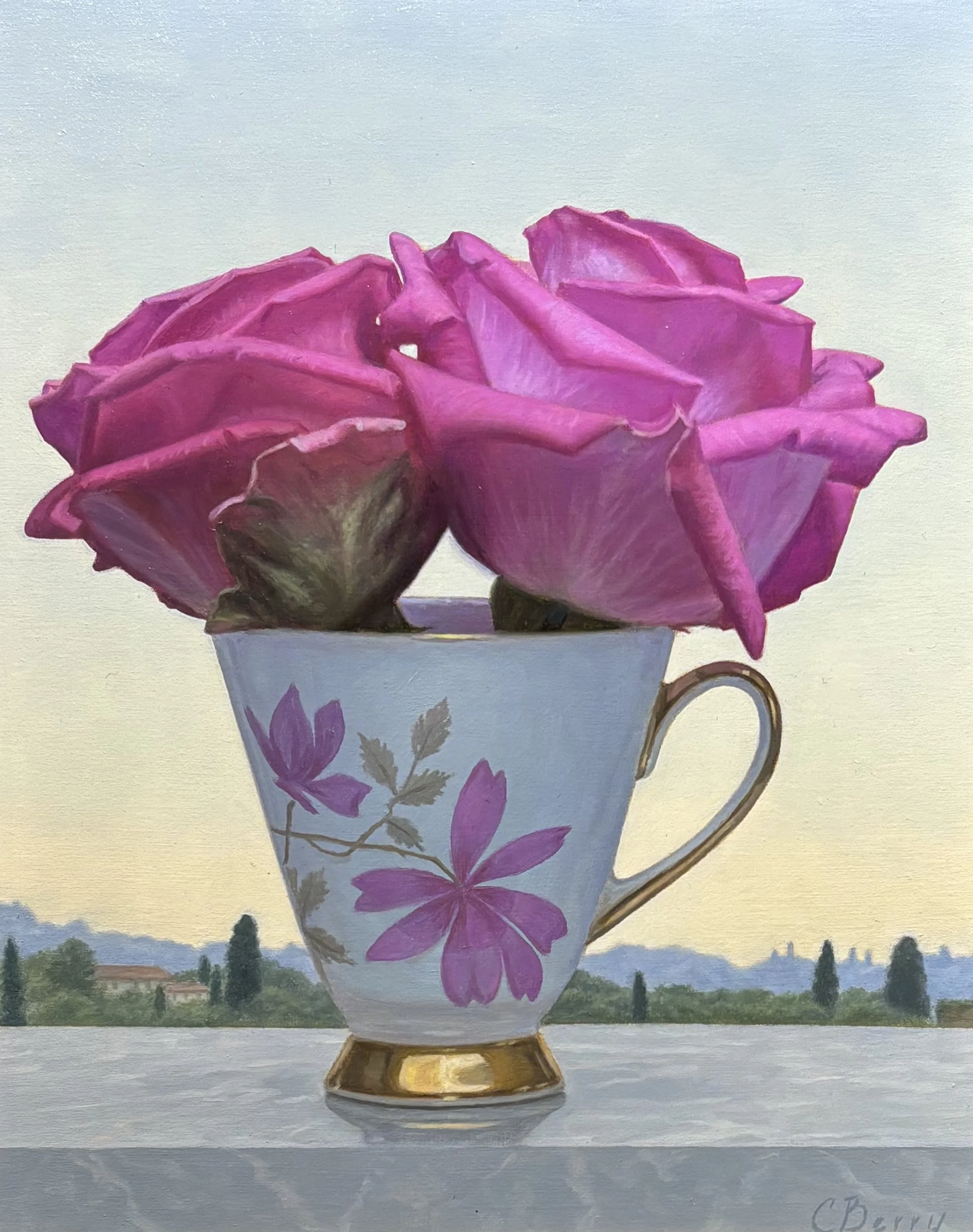 "Magenta Rose Fantasy" original oil, 8"x10", $1100.00