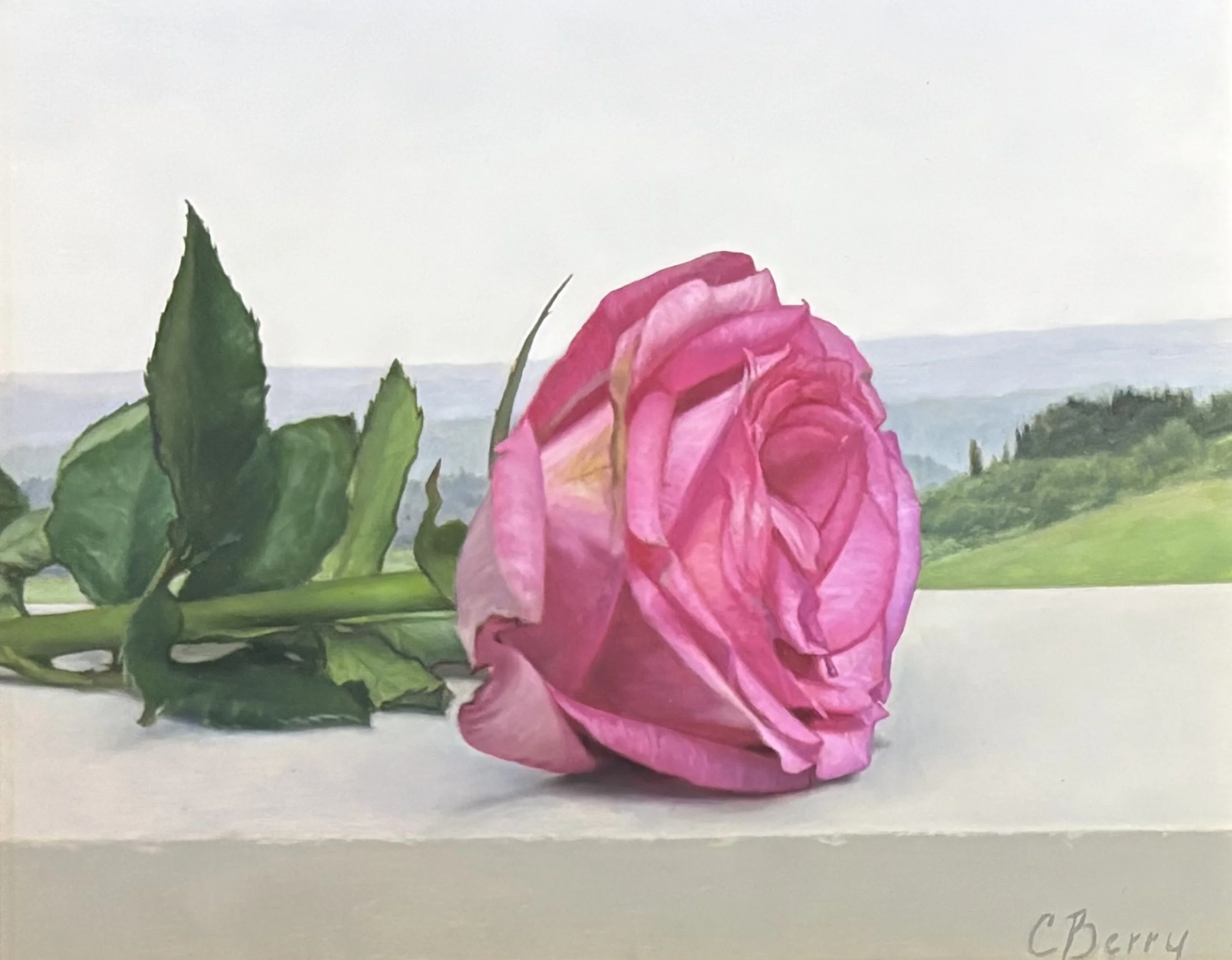 "Fuchsia Rose" original oil, 8"x10", $1100.00