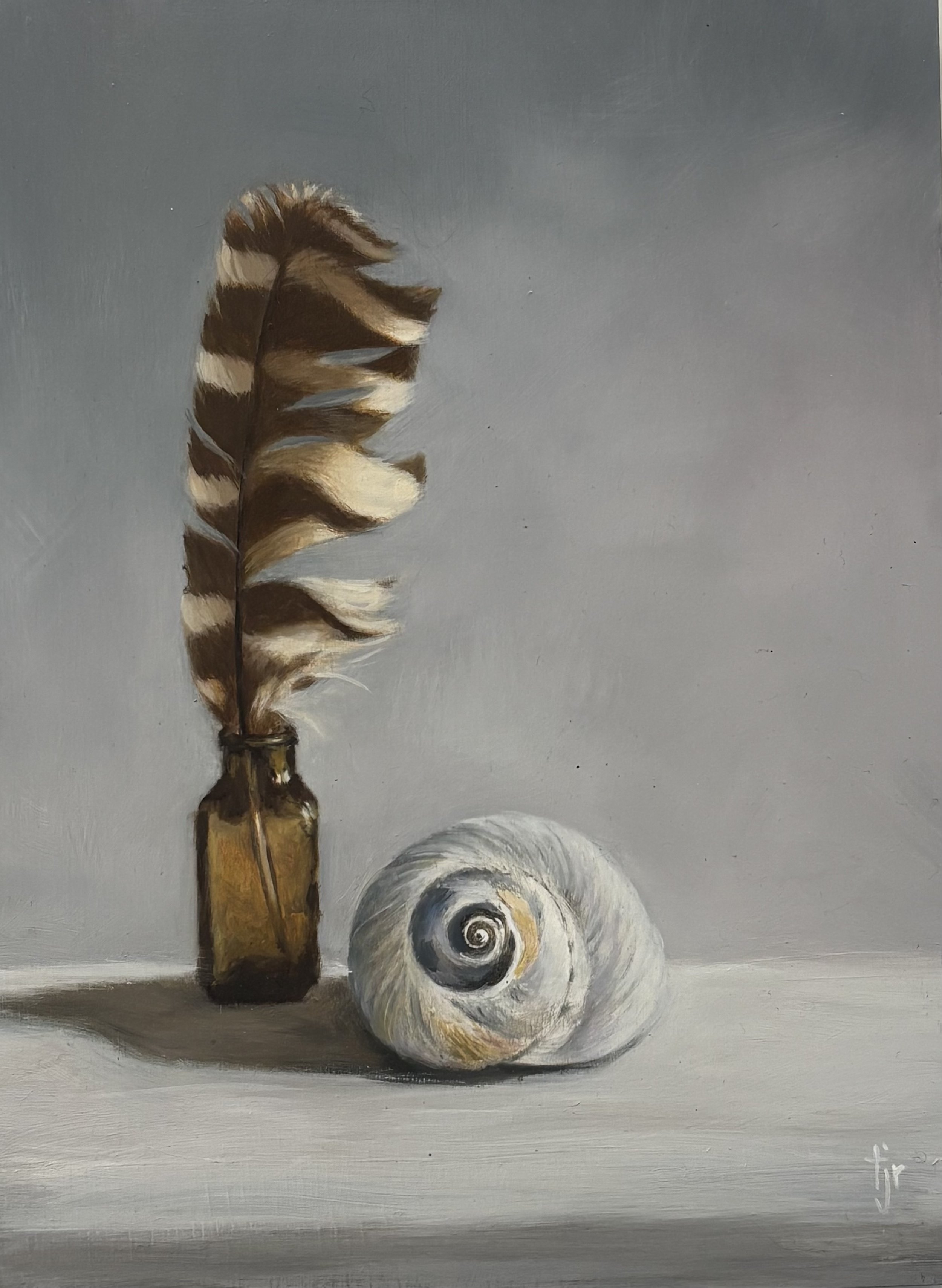 "Feather and Shell", original oil, 9"x12", $900.00