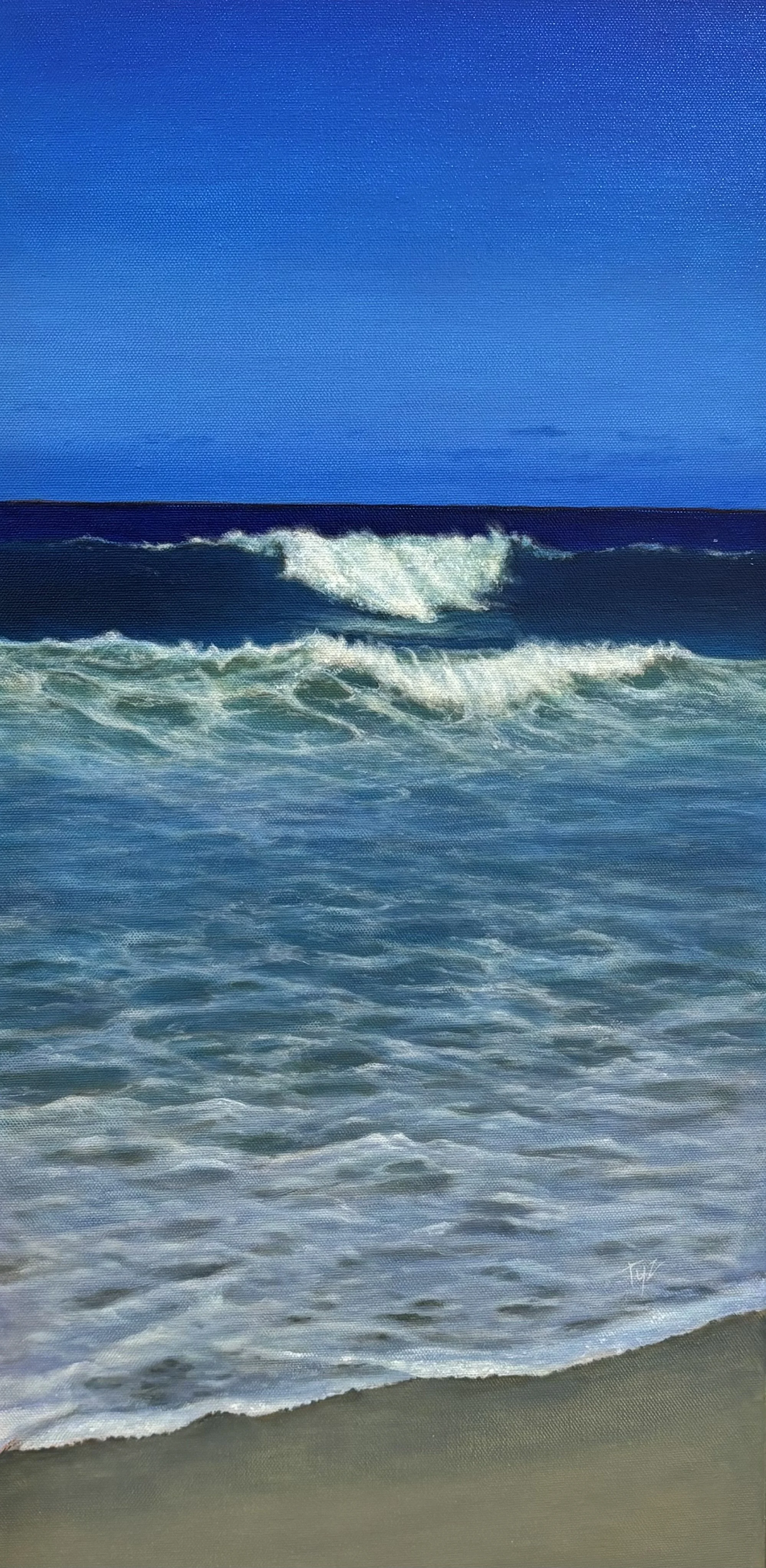 "Blues Abound" original oil, 12"x24", $1950.00
