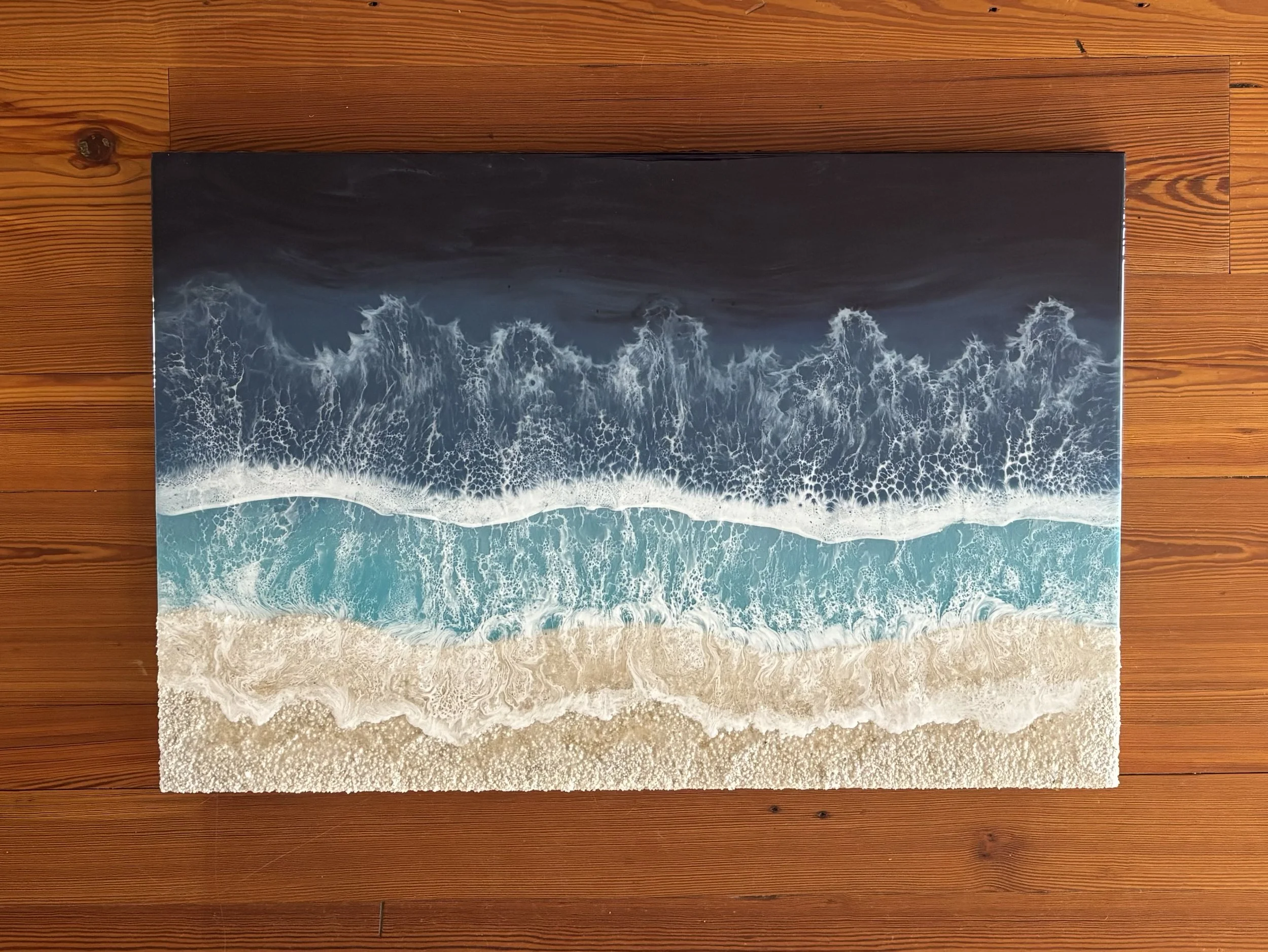 "Incoming Storm," original epoxy resin, 24"x36", $1200.00