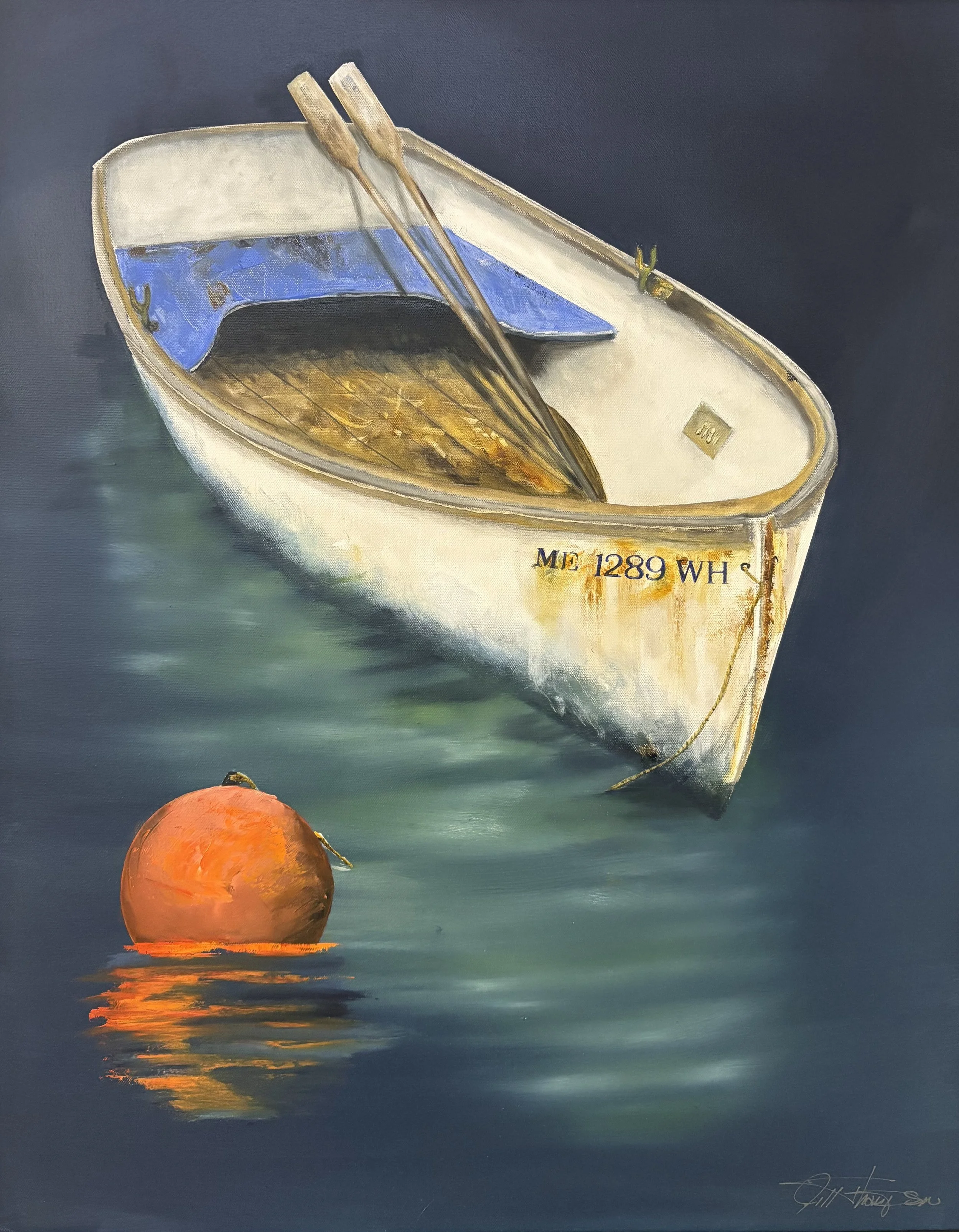 "ME 1289 WH" original oil, 24"x30", $1300.00
