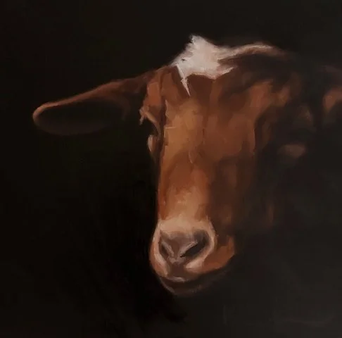 "Coming Out of the Darkness", original oil, 8"x8", $425.00