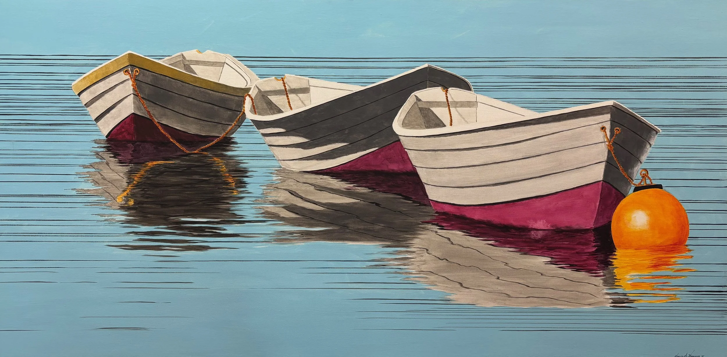 "Infinite Blue" original acrylic, 24"x48", $2000