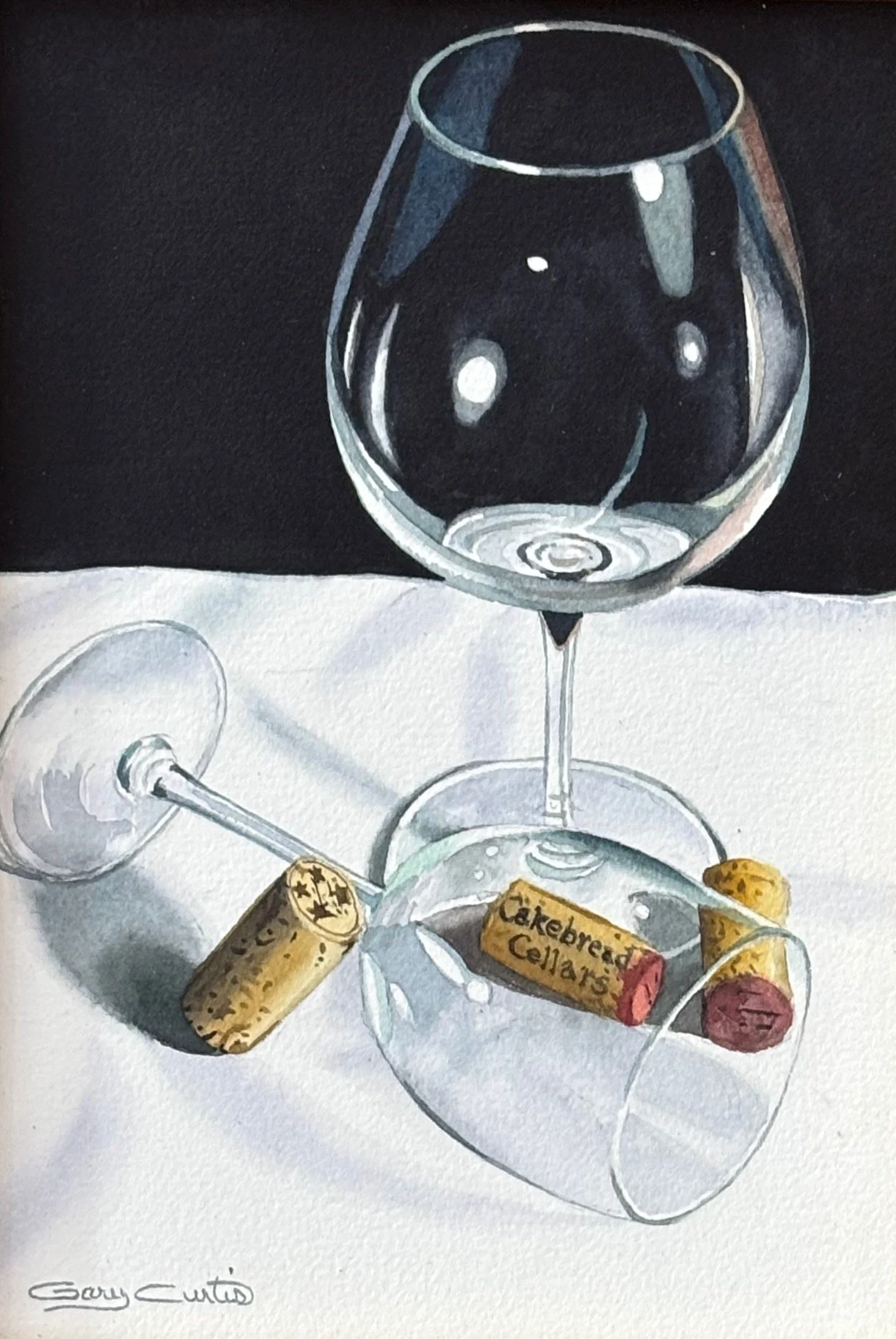 "Cakebread Cellars" original watercolor, 7"x10", $700.00