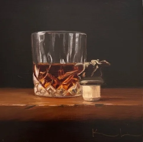 "Blanton's By a Length" original oil, 8"x8", $425.00