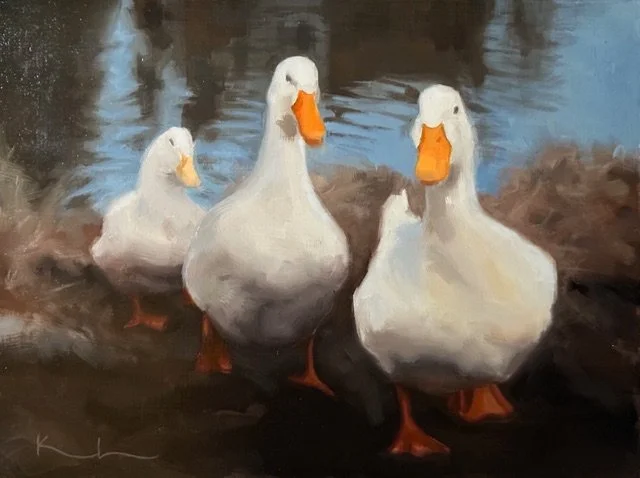 "Get Your Ducks in a Row" original oil, 12"x16", $750.00