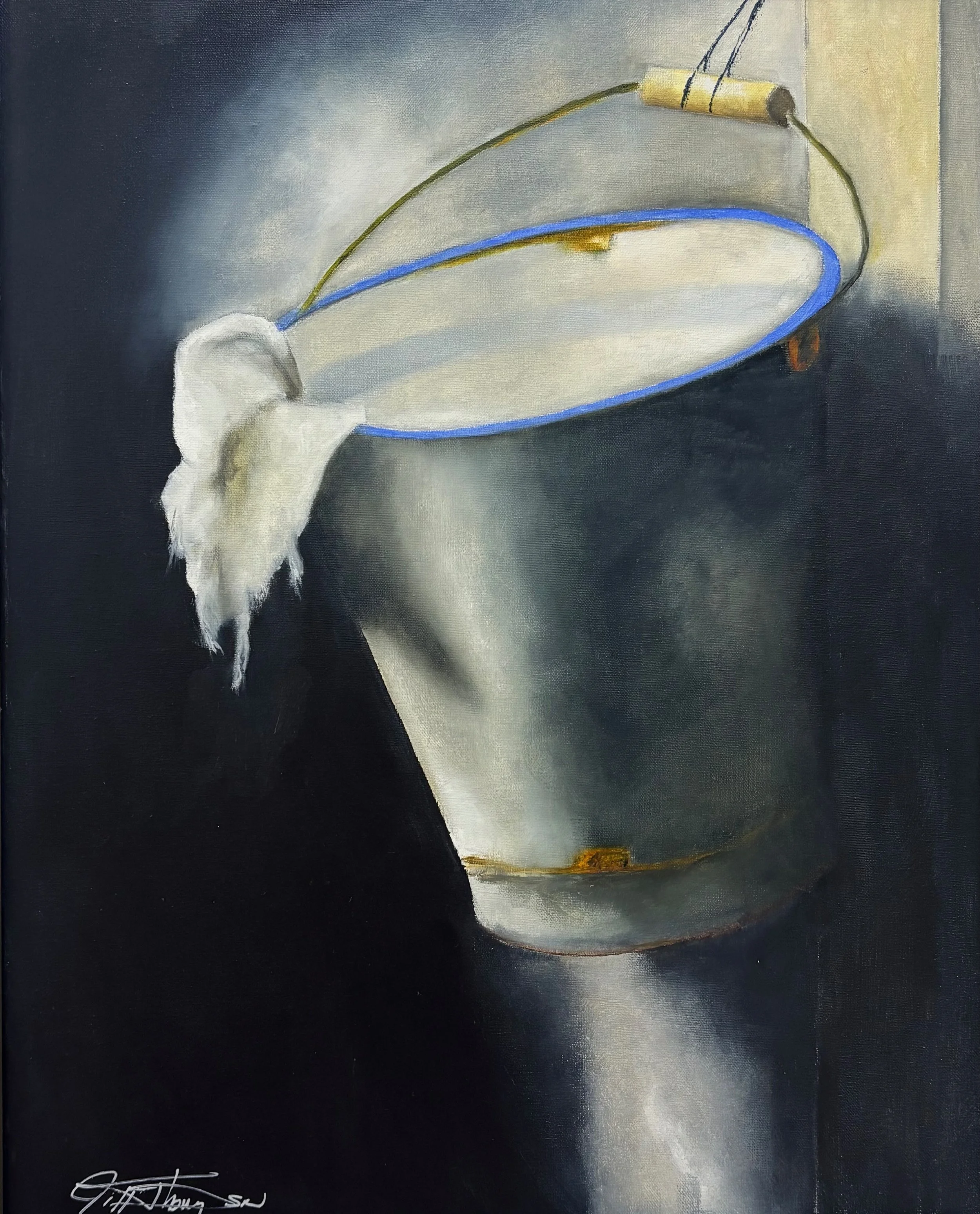 "Done for the Day" original oil, 16"x20"-contact gallery for more information