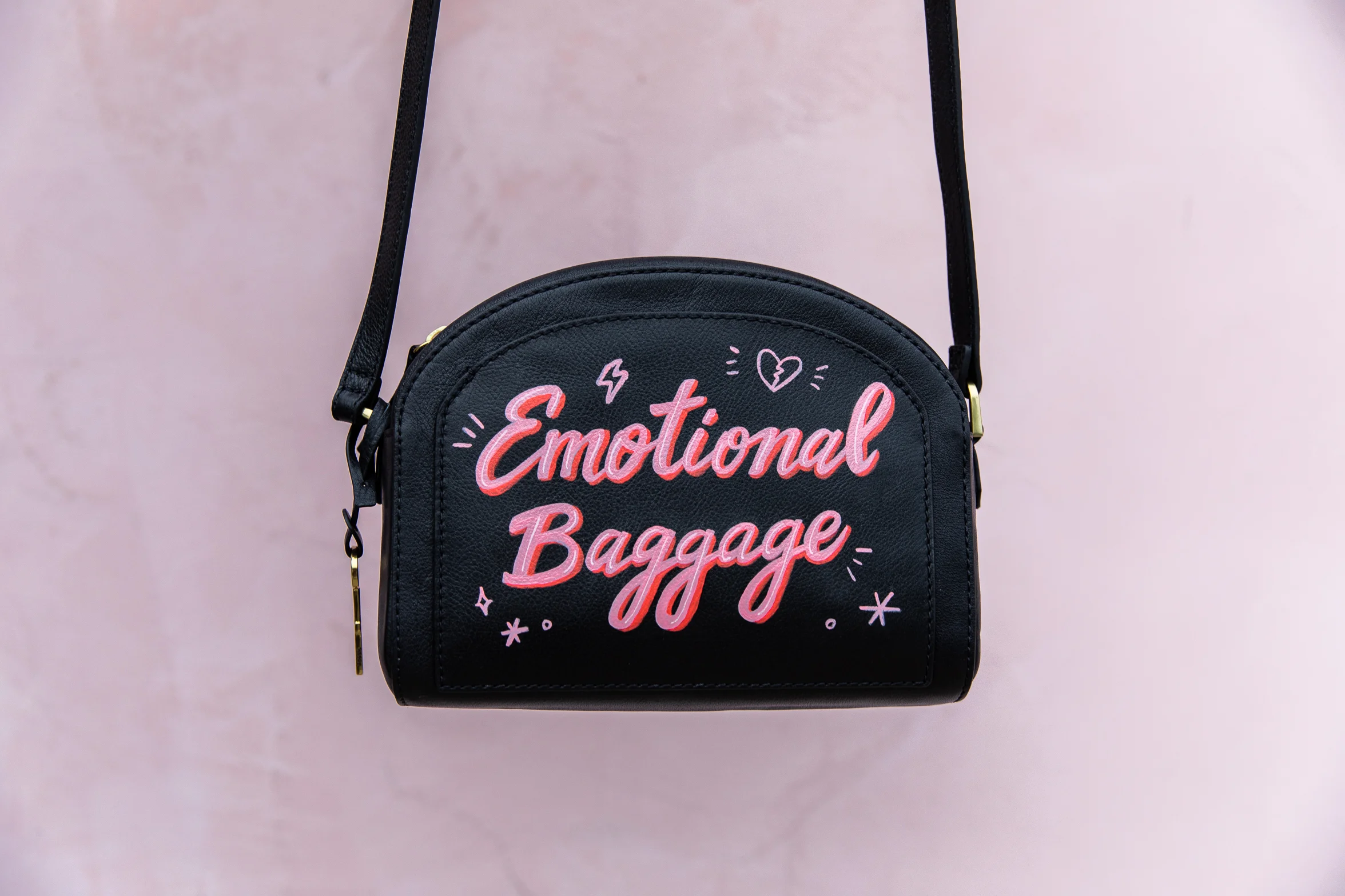 'Emotional Baggage' Leather Crossbody Purse
