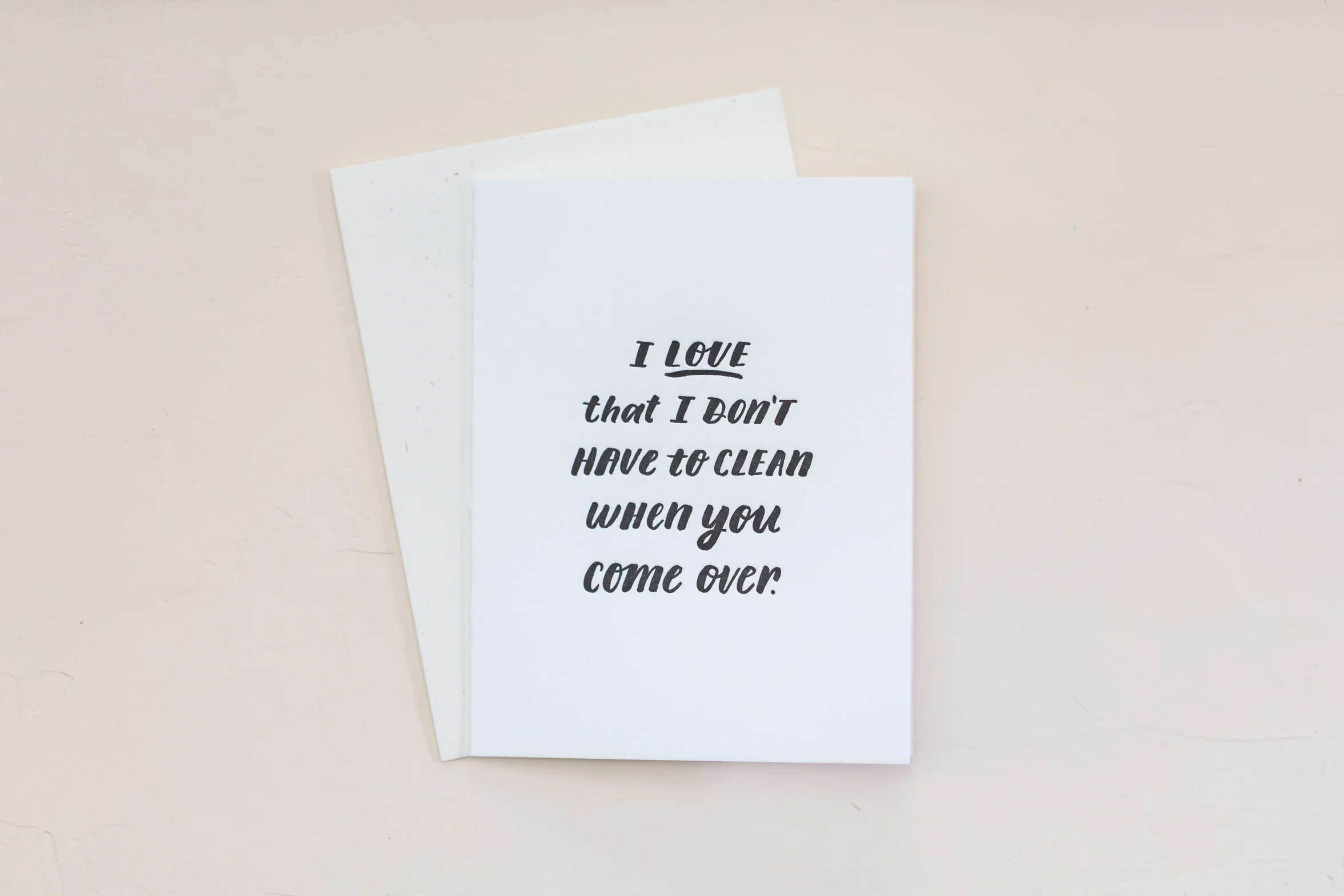 'I Love that I Don't Have to Clean...' Letterpressed Card