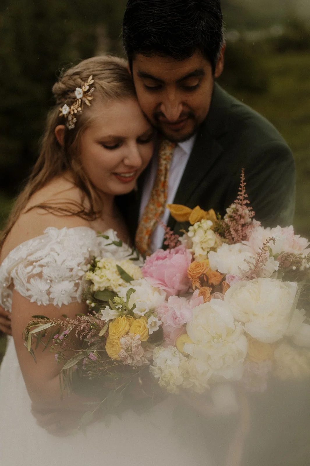 Wasilla wedding florist creates peony elopement bouquet