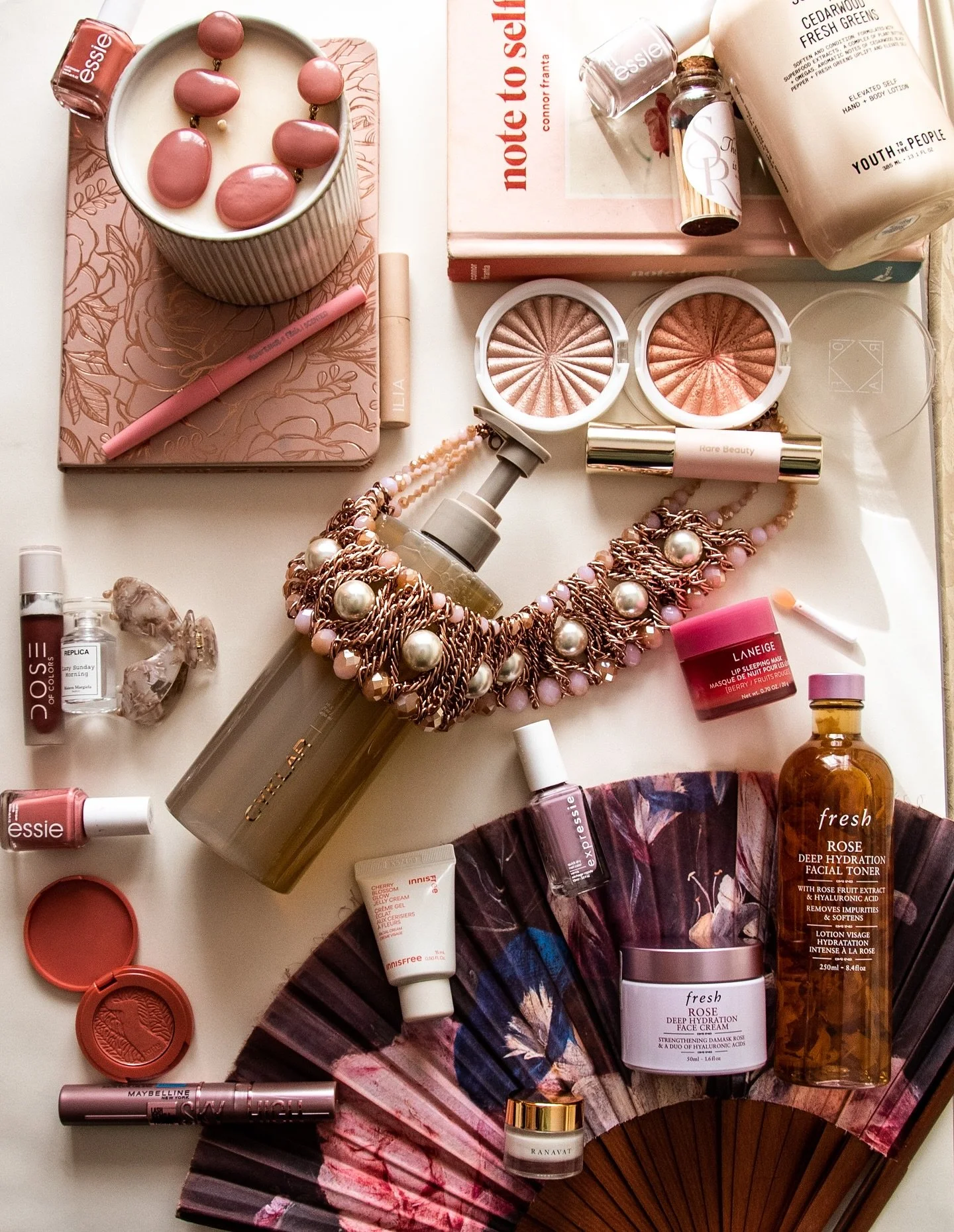 🩰🎟️🎀🦩🌸💄👛

@cyklarofficial Crescent Body Wash 🧼
@essie Nail Polish 💅🏼 
@youthtothepeople Cedarwood Fresh Greens Lotion 🧴 
@soulreflectionco candles &amp; matches 🕯️
@rarebeauty bronzer 🌞
@freshbeauty Skincare 🫧
@laneige_us Lip Mask 💋
@i