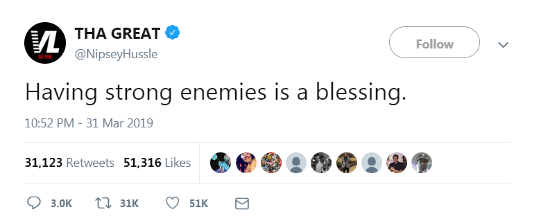 Ermias’ last tweet before passing away.