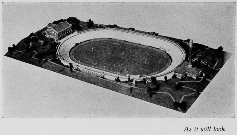 Original proposed Nippert plan in 1922 called for a full oval. (UC Libraries)