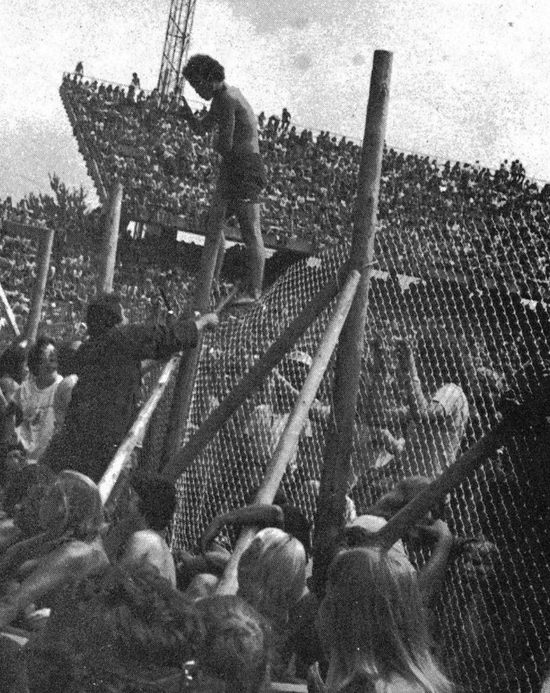  The karate security was tasked with stopping concertgoers from climbing the stage fence 
