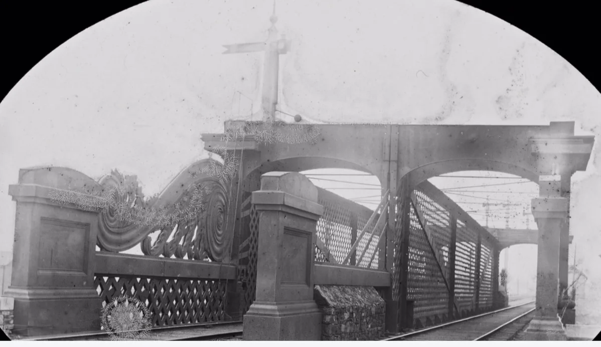 An old unidentified railway bridge, possibly on the Dublin to Belfast line. This is not the one at Ardgillan Castle but it conjures up the right atmosphere. (Photo: National Library of Ireland)