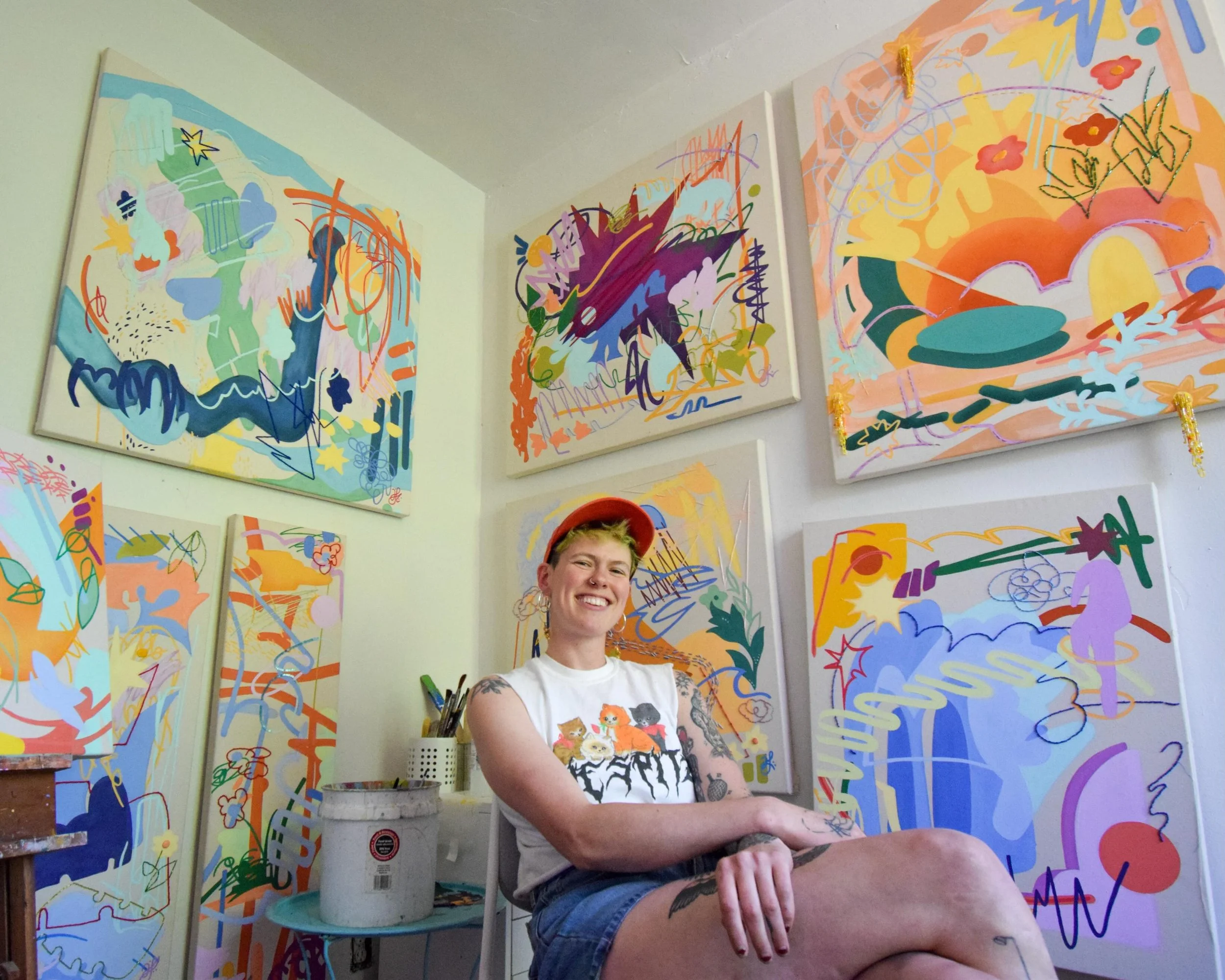 Happy pride month hotties ❤️&zwj;🔥 Hopping on here to say your boi has been deep in the studio the last few months gearing up for my a solo show that opens next week with the @a2artcenter   How We Hold opens June 12th, with a reception from 6-8 pm a