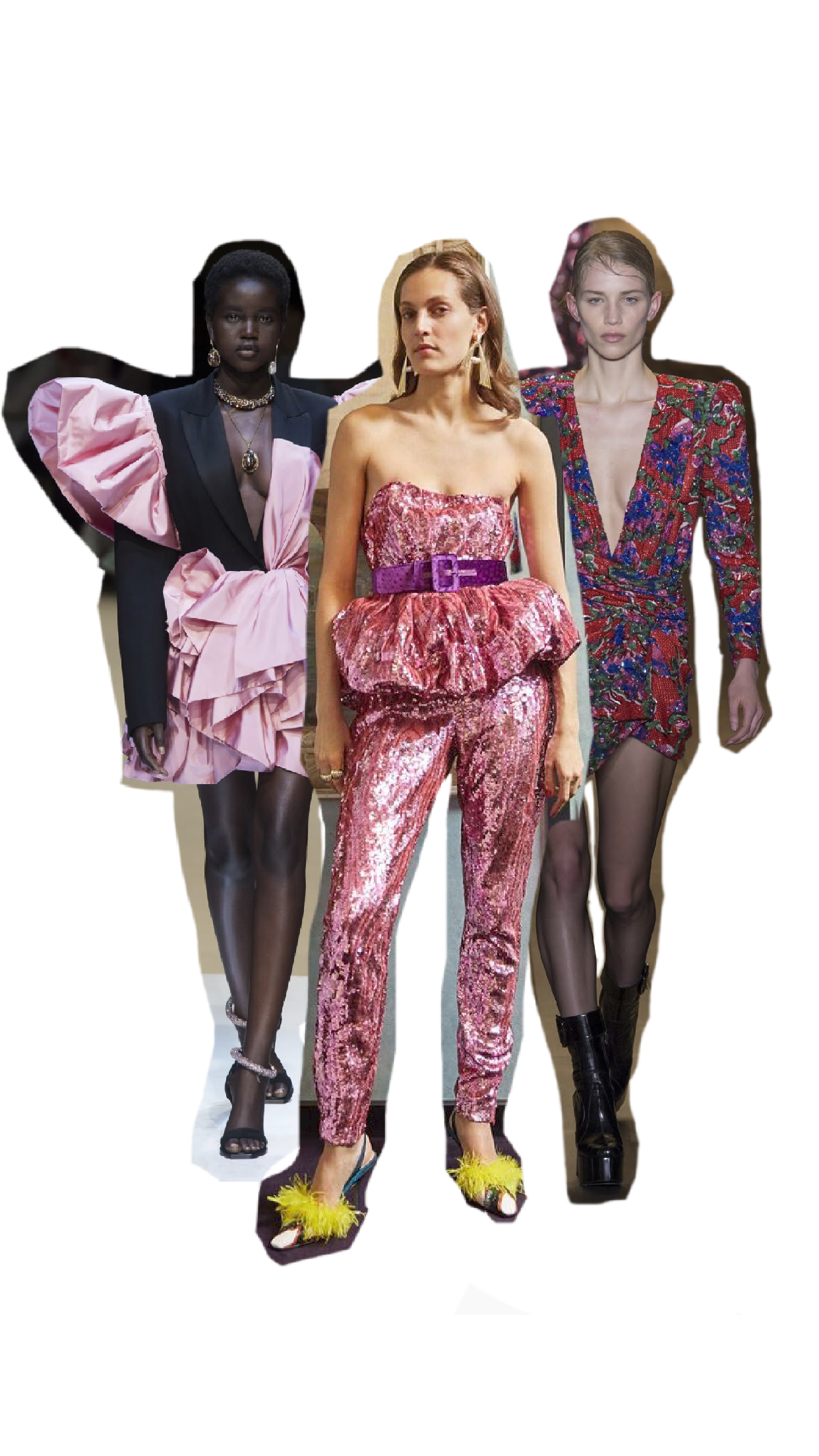 Photos (Left to Right): Alexander McQueen, Attico, Saint Laurent