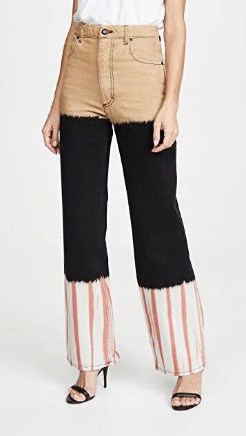 Eckhaus Latta Stack Dyed Wide Leg Jeans: $375