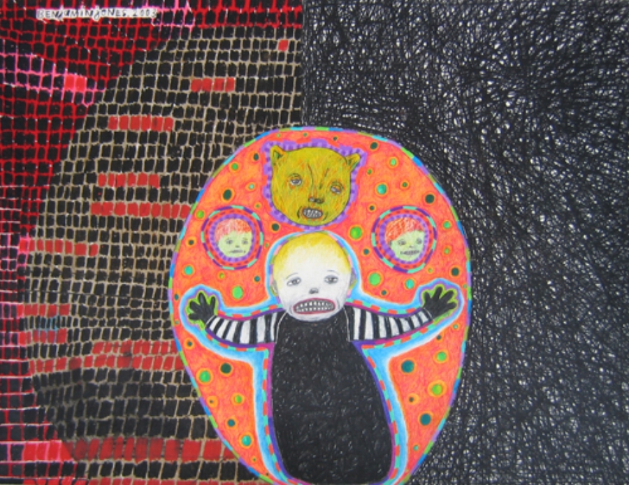 Isolation Tank Mixed media on paper 18" x 23.5"