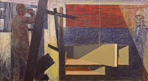 Domination of Black Oil and oilstick on Mylar 72" x 144"