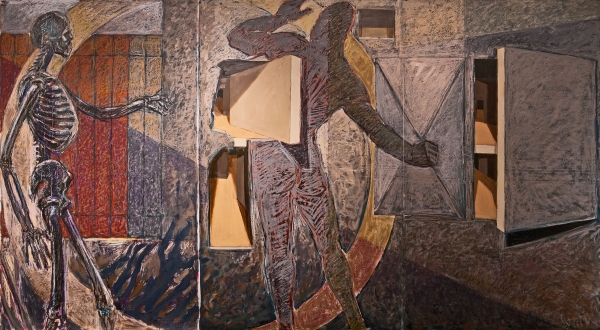 Twist Oil and oilstick on Mylar 60" x 108"