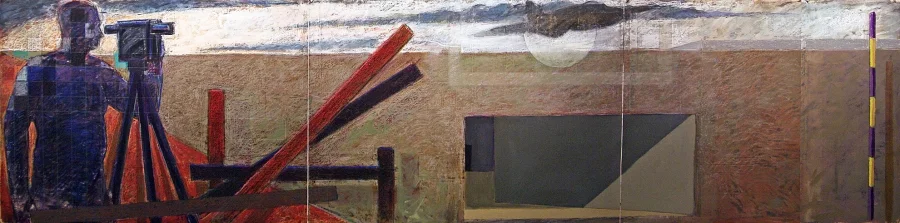 Theodolite Oil and oilstick on Mylar 36" x 144"