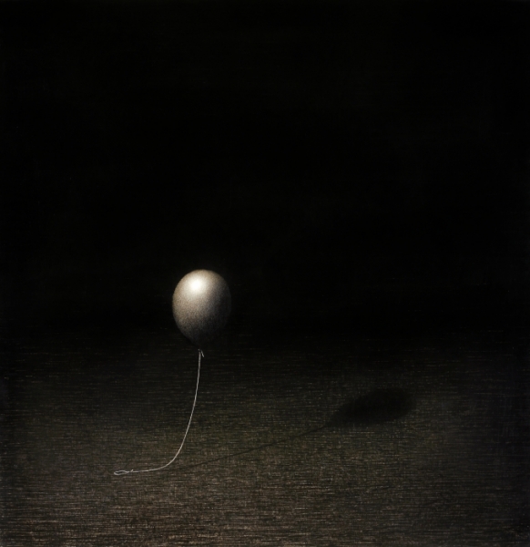 Half Moon Encaustic on Panel 26" x 29" / sold