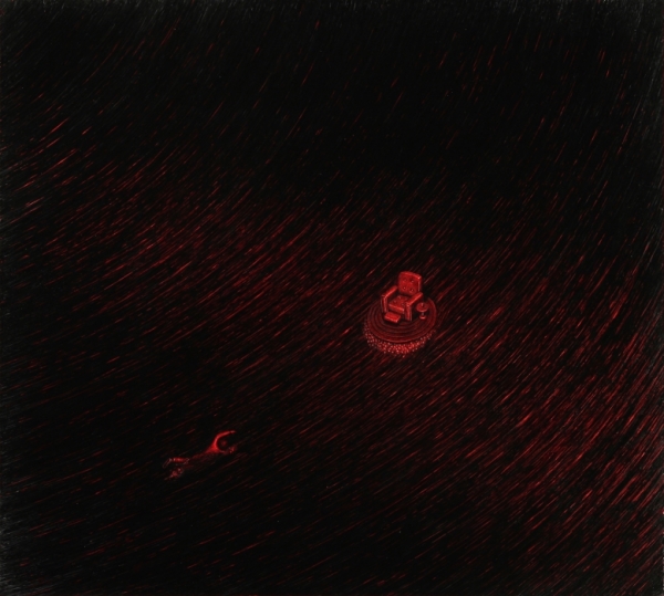 Serf Encaustic on Panel 23" x 25" / sold