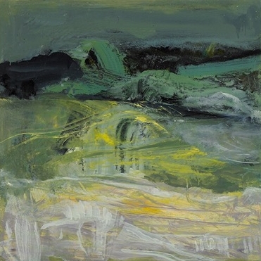 Untitled Oil, wax on wood 14" x 14"