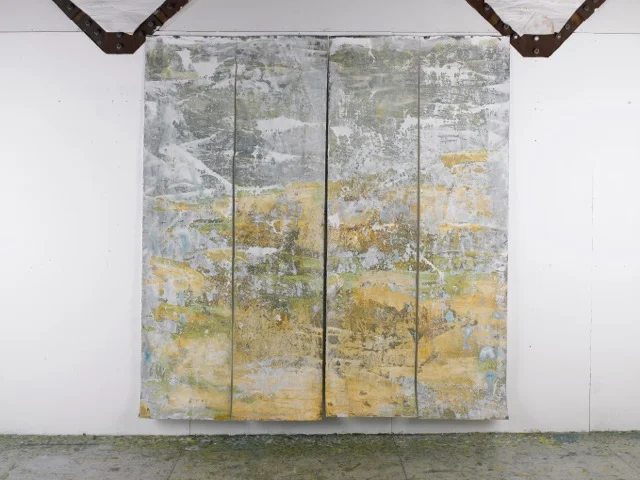 Permafrost 4 Panels oil, cold wax on paper 94” x 88”