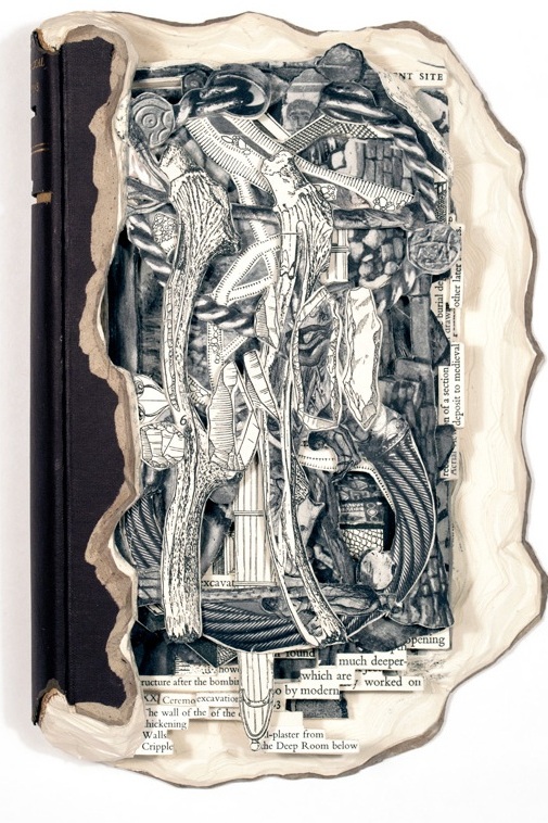Excavation Hardcover book, acrylic and varnish 9.25” x 6.4” x 1.5”