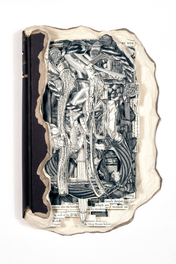 Recent Archaeological Excavation Hardcover book, acrylic and varnish 9.75” x 6.4” x 1.4”