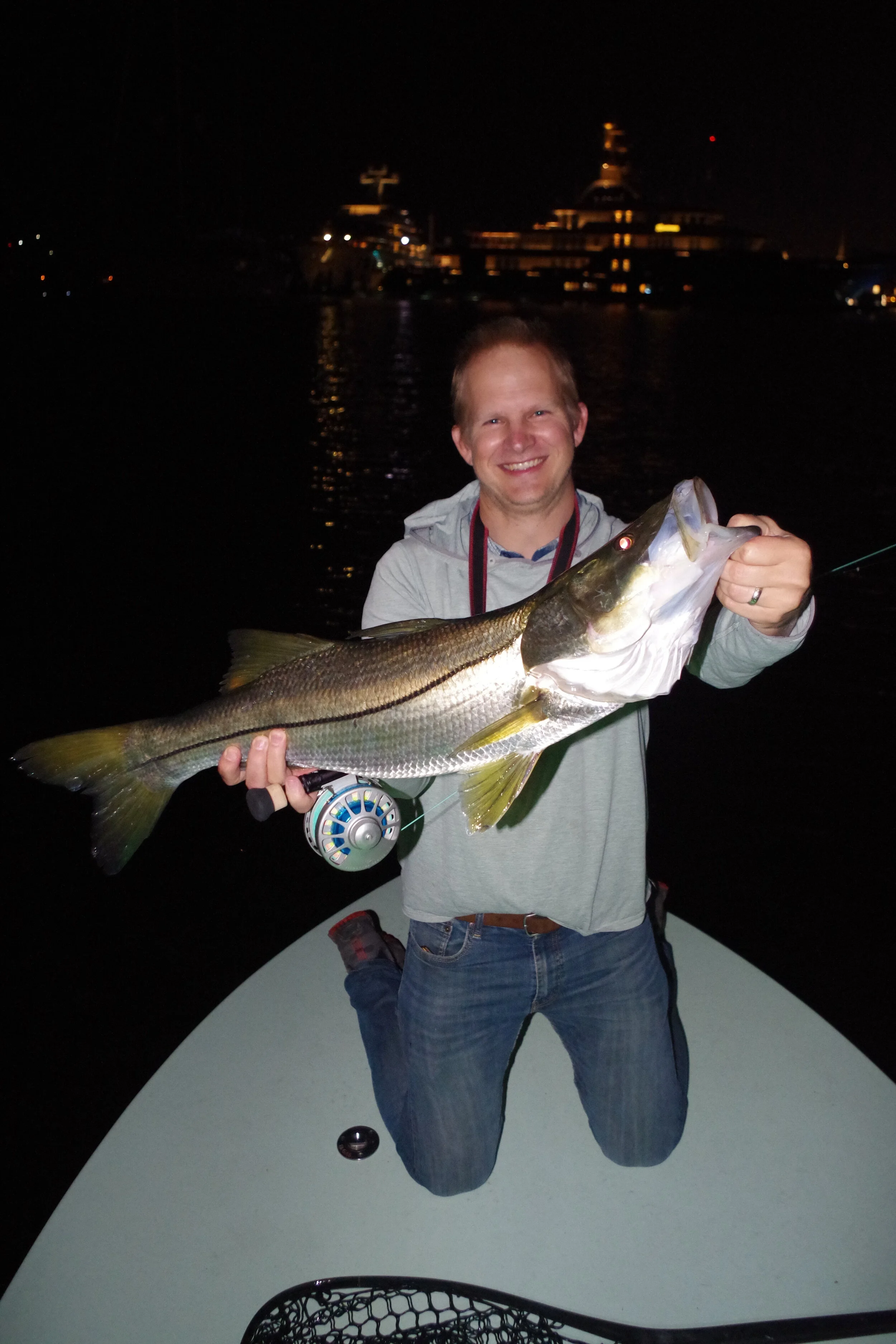 A nice snook on fly here in Palm Beach