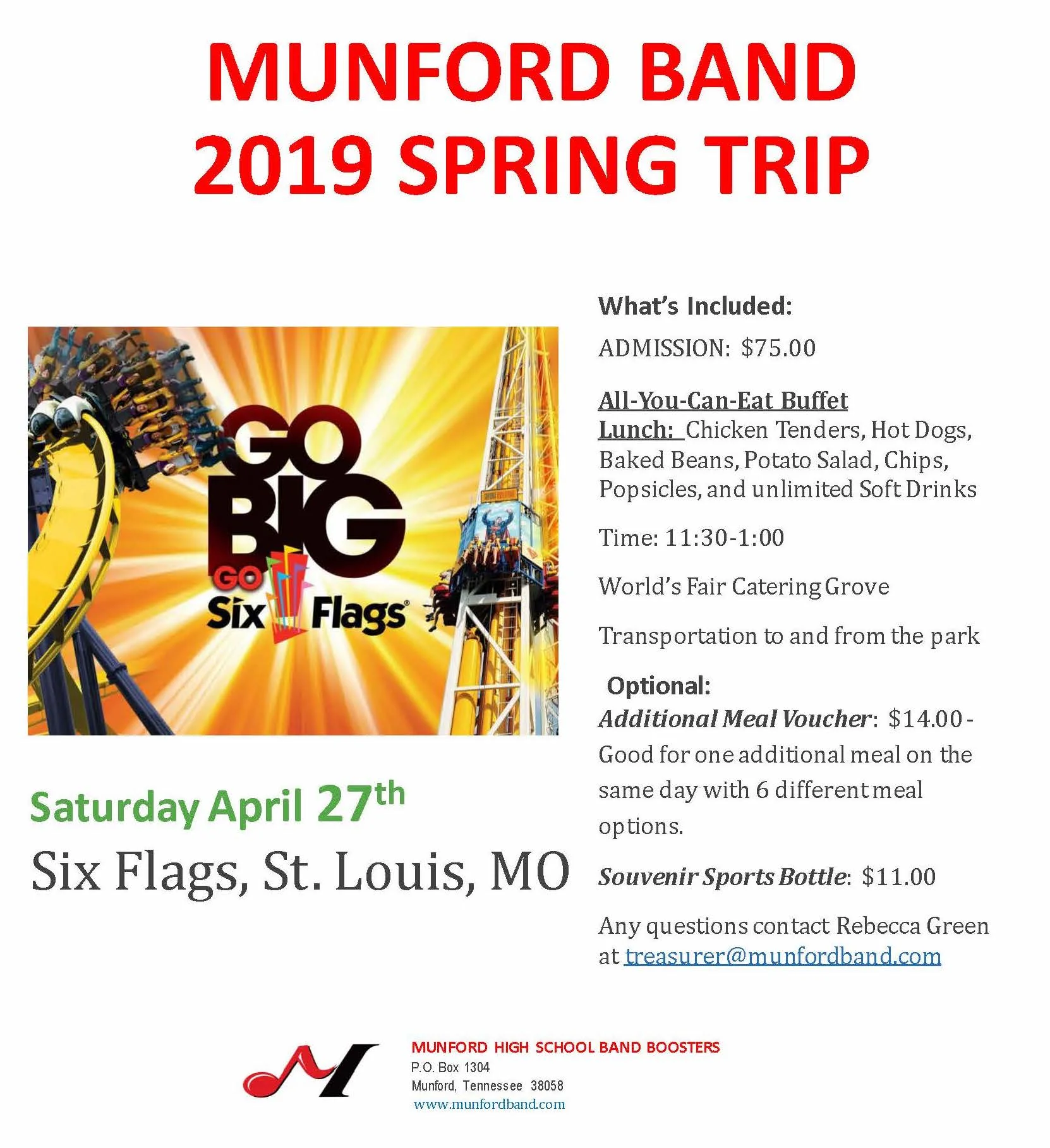 Spring Trip - Six Flags Info