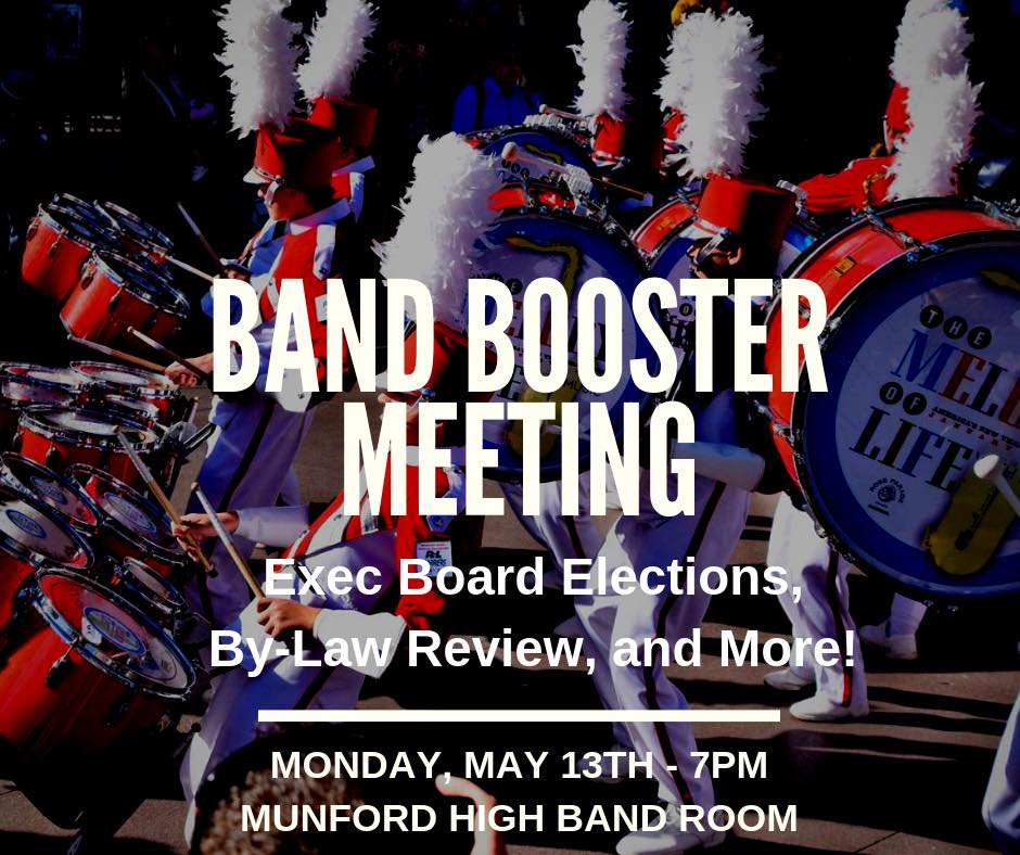 Band Booster Meeting - Monday, May 13th 7PM