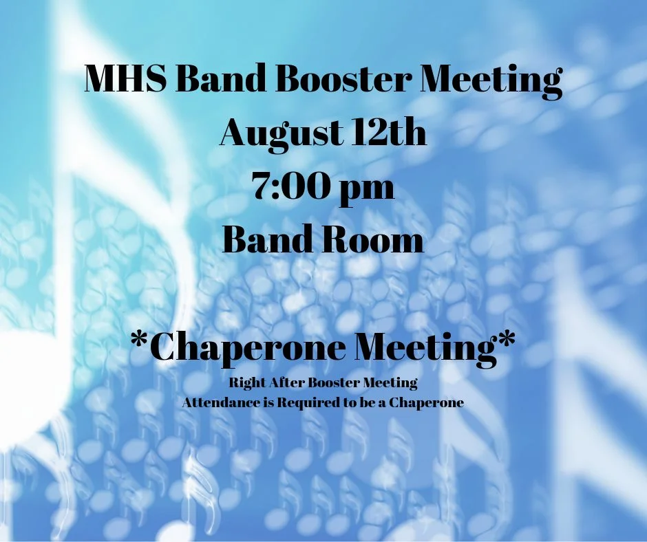 Band Booster Meeting - Aug 12th 7pm